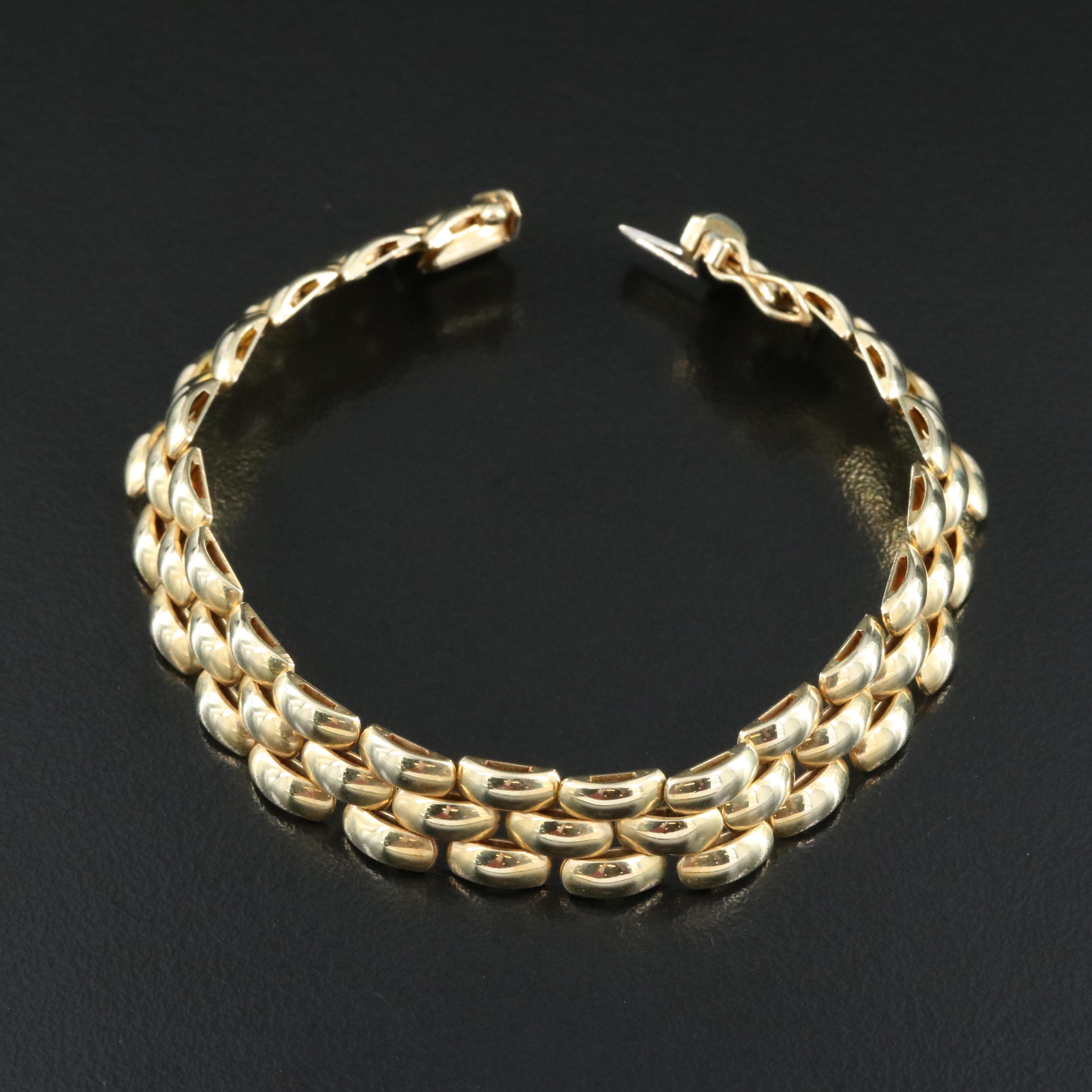 Italian 14K Panther Link Bracelet