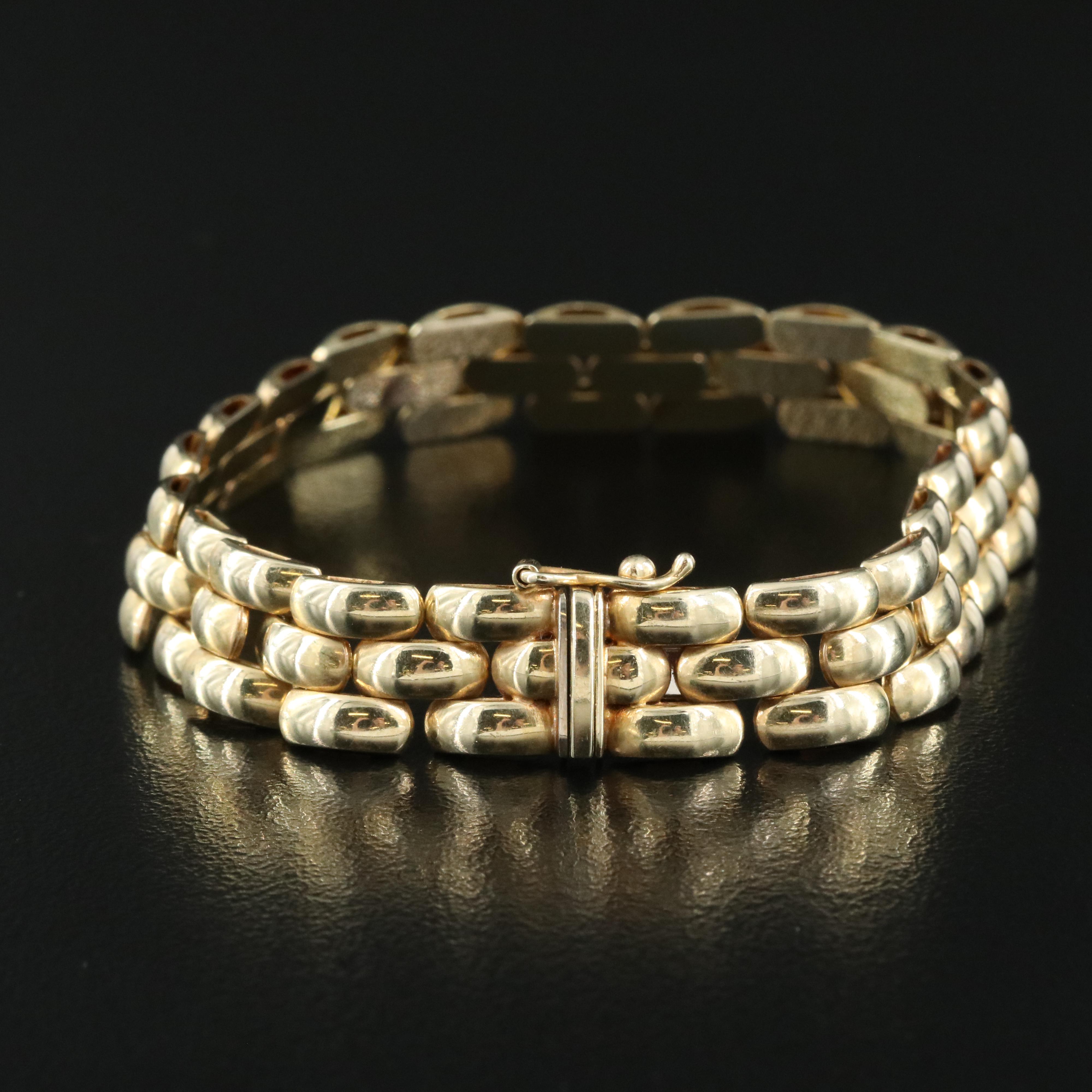 Italian 14K Panther Link Bracelet