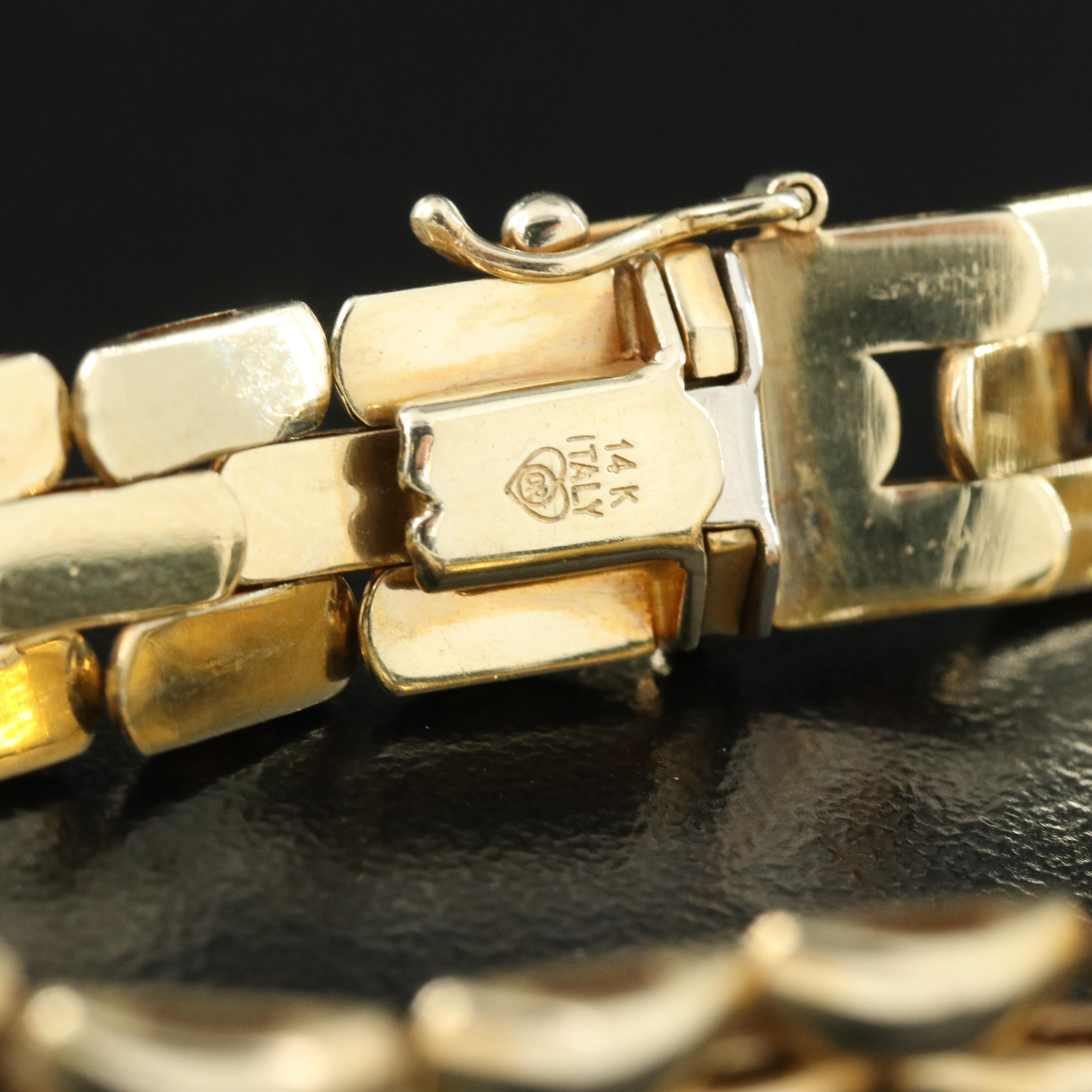Italian 14K Panther Link Bracelet