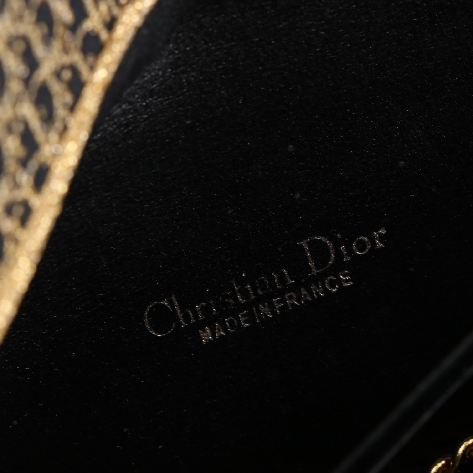 Christian Dior Monogram Trotter Front-Flap Clutch Purse with Chain-Link Strap