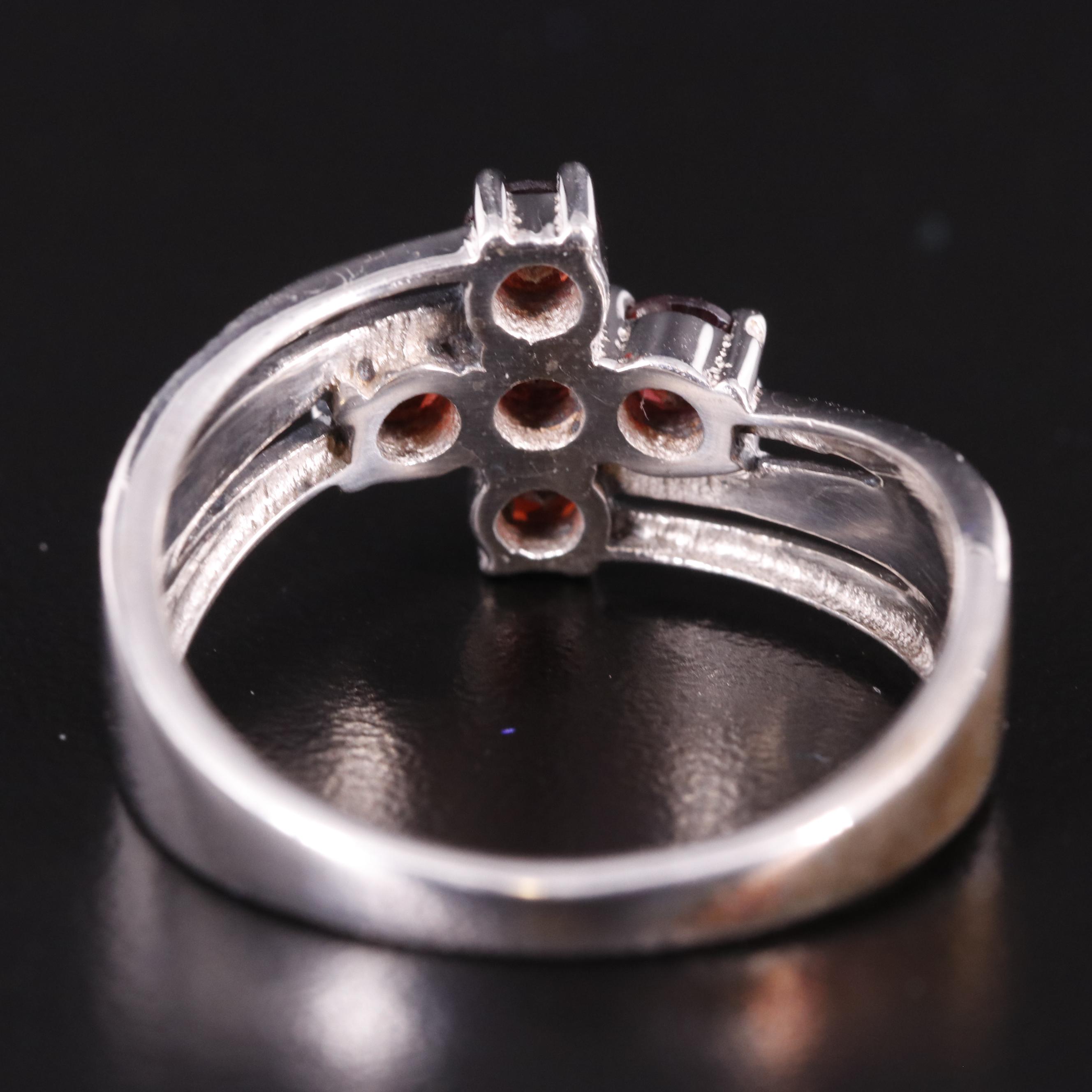 Sterling Garnet Bypass Ring