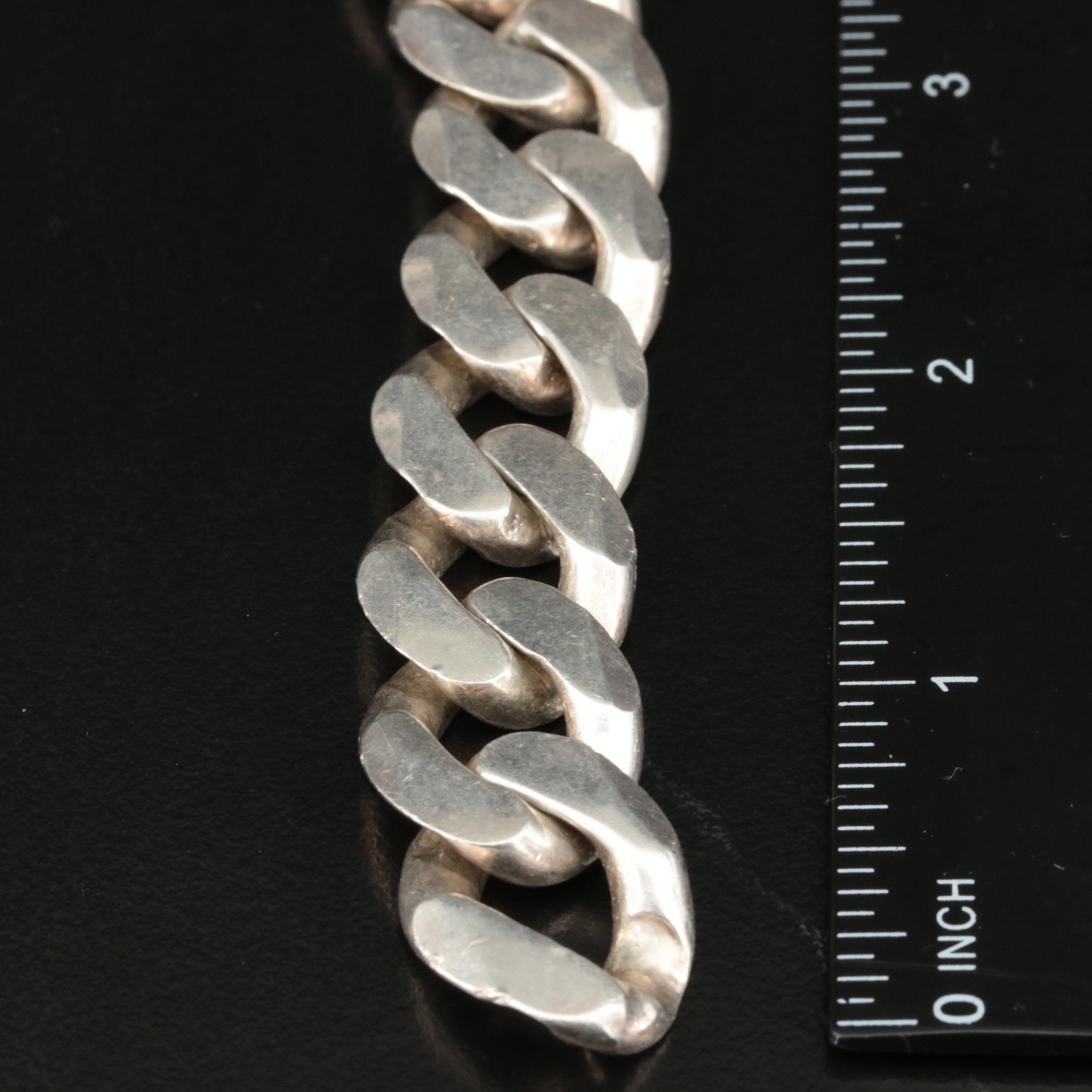 Italian Sterling Large Curb Link Bracelet
