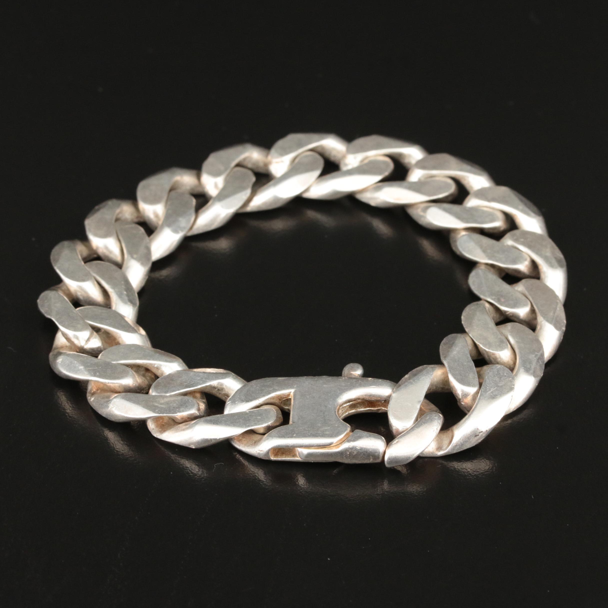 Italian Sterling Large Curb Link Bracelet