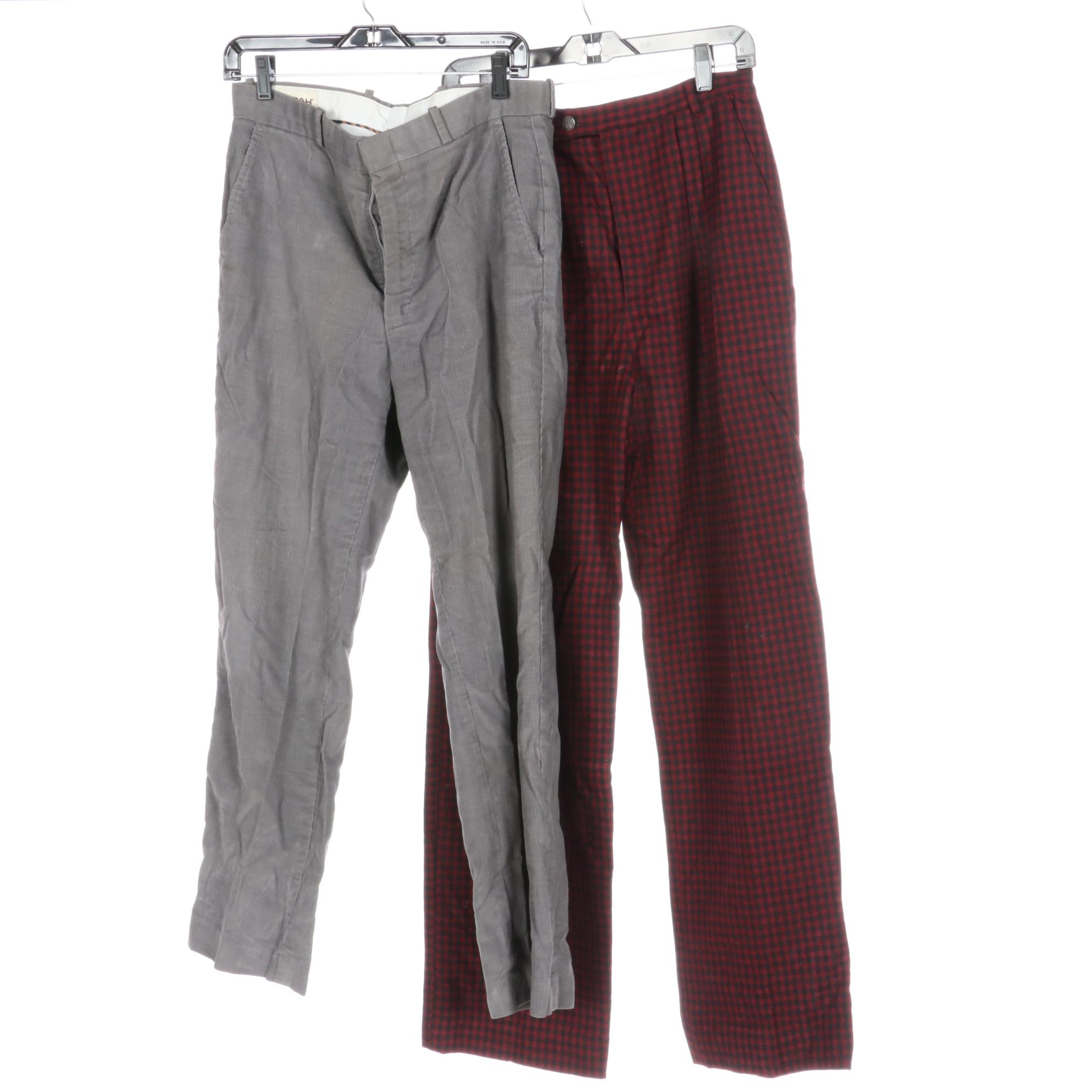 Kasper Pleated Pants, Liz Claiborne Corduroys with Men's Farah, Sears Pants