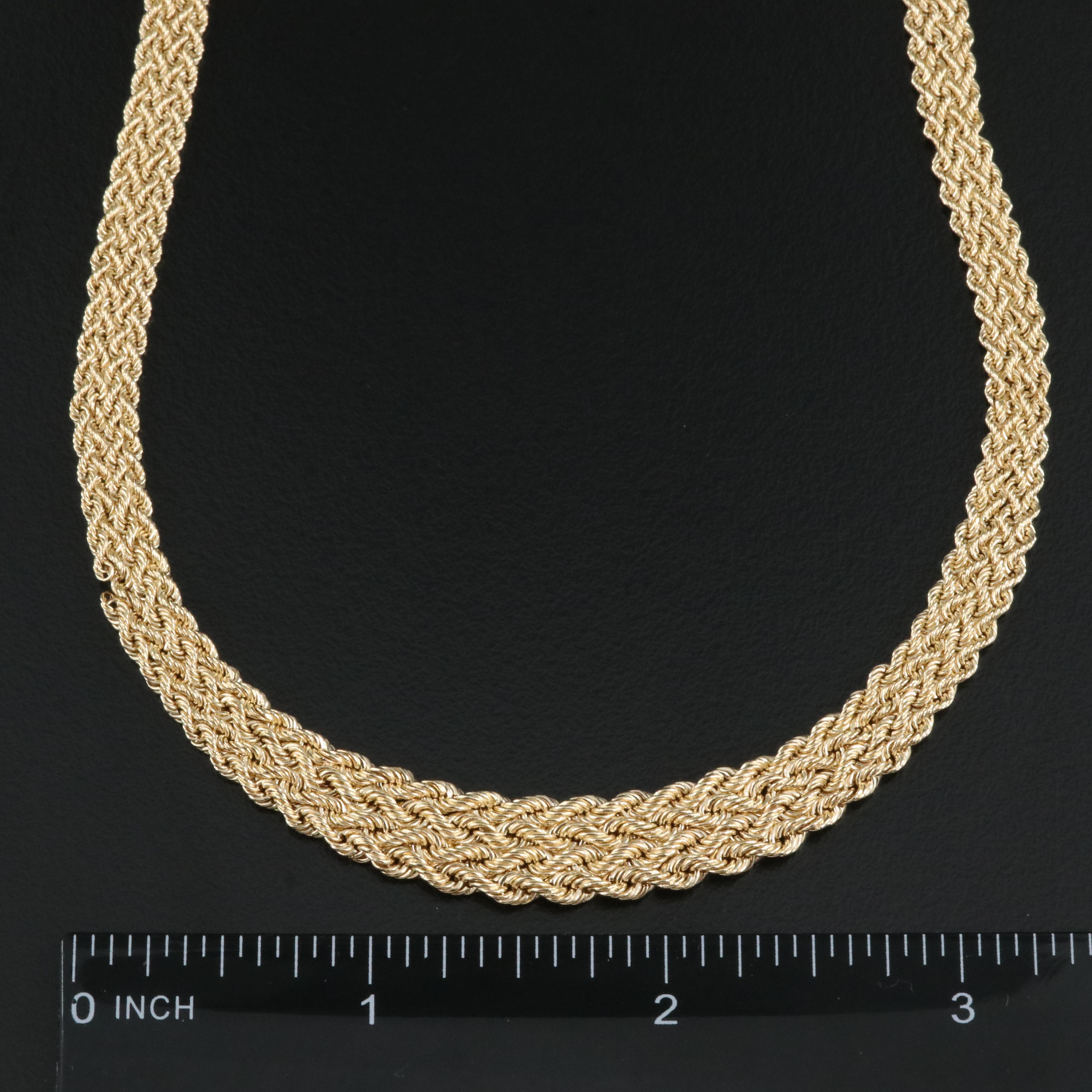 14K Braided Rope Chain Necklace
