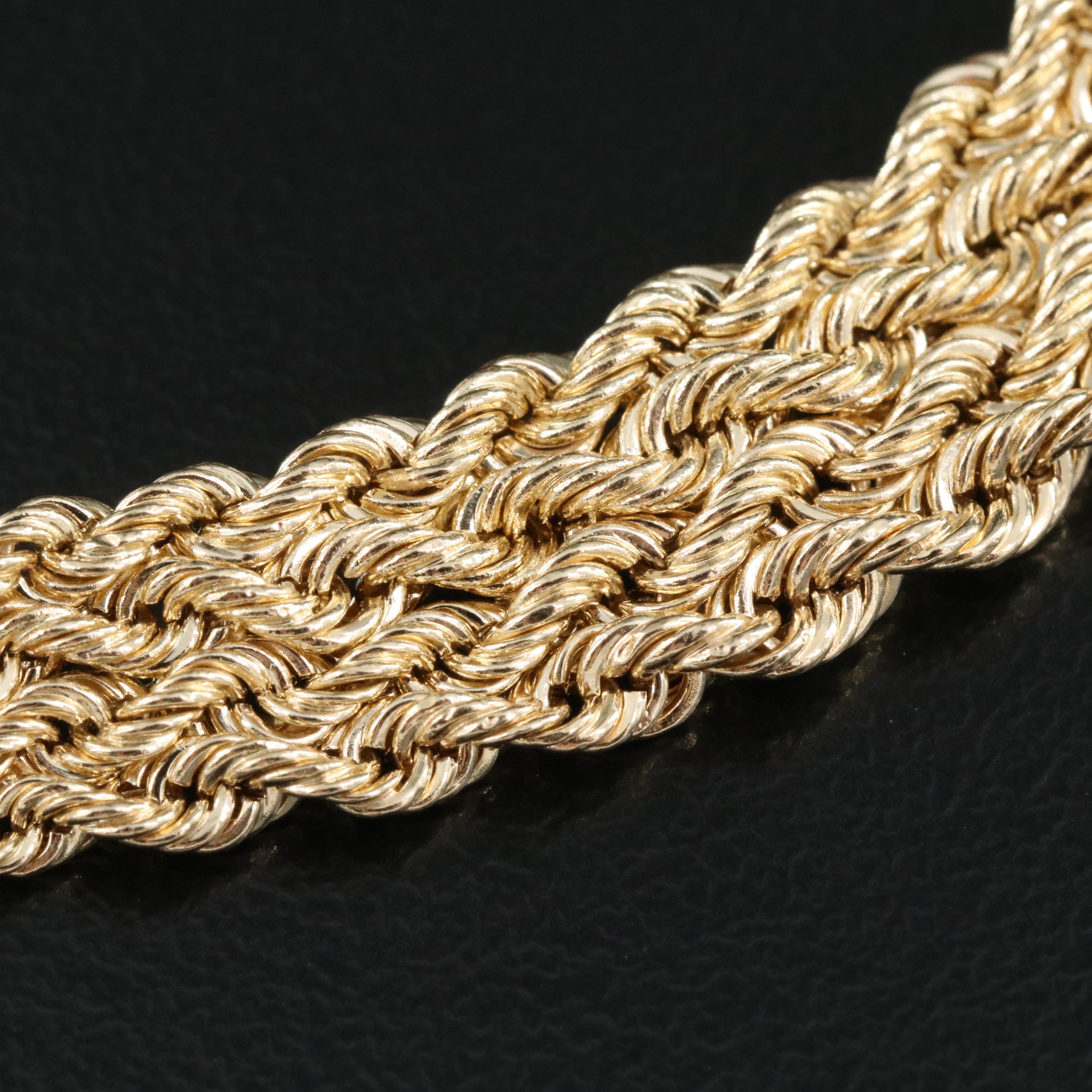 14K Braided Rope Chain Necklace