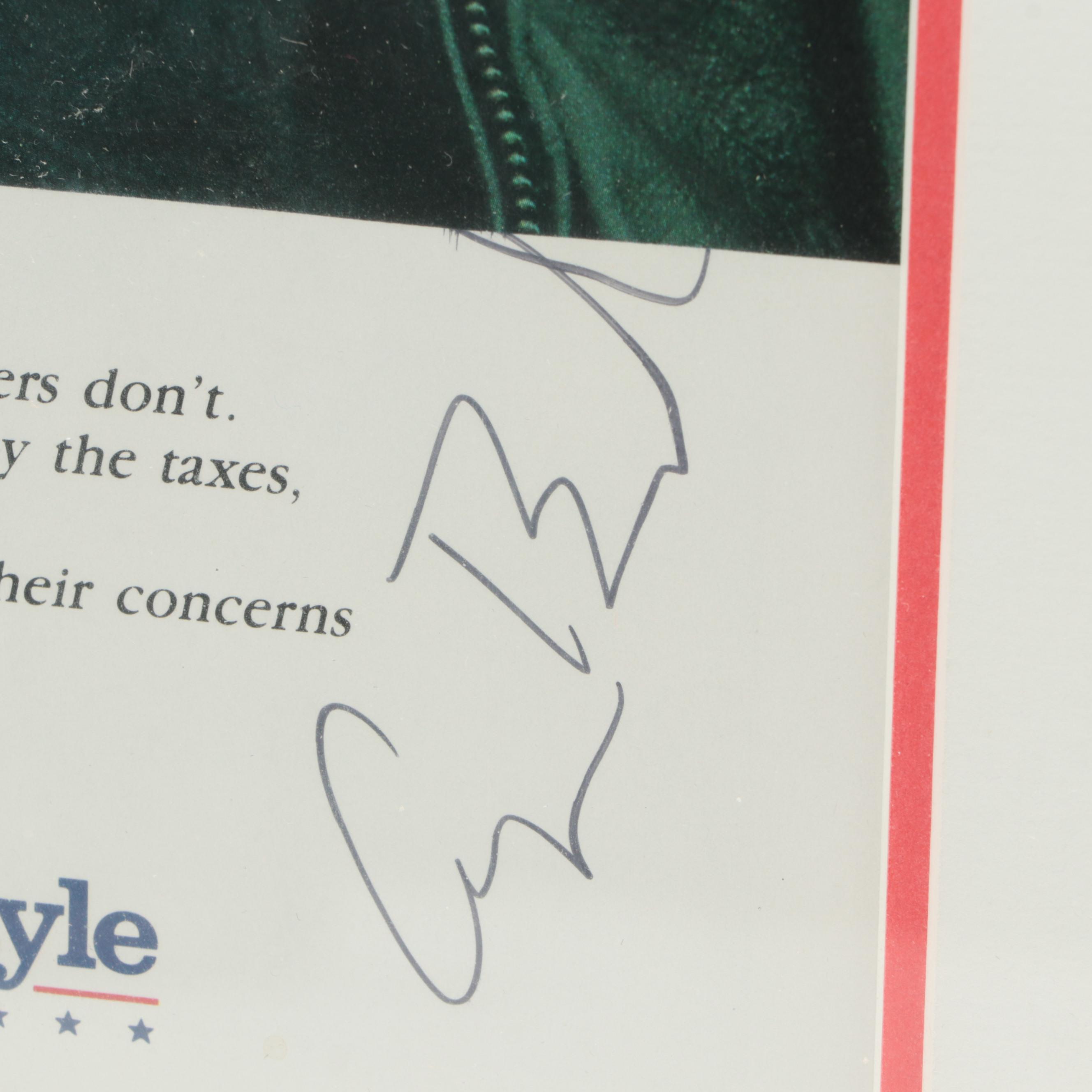 George H. W. Bush Signed Giclée in a Matted Frame