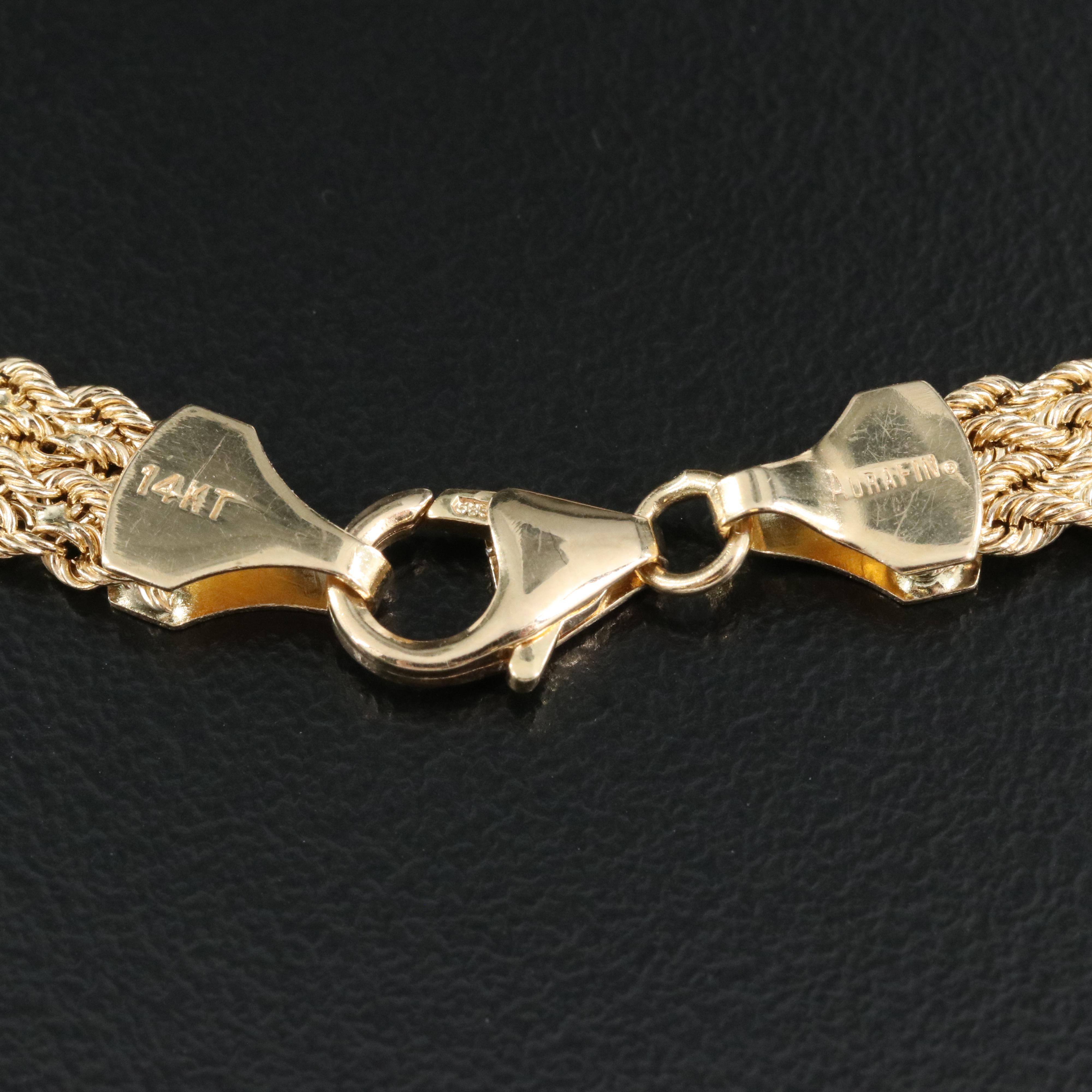 14K Braided Rope Chain Necklace