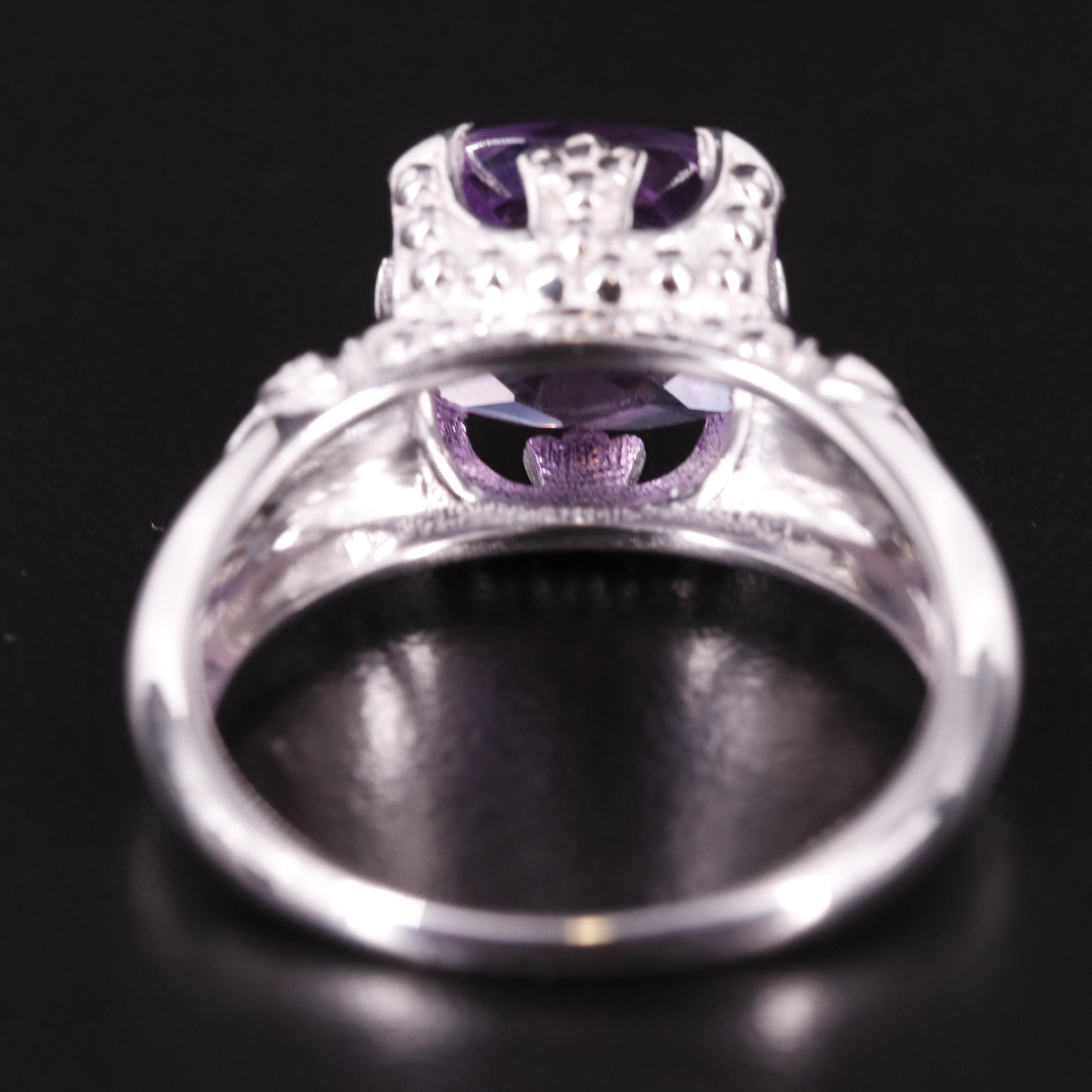 Sterling Amethyst Solitaire Ring