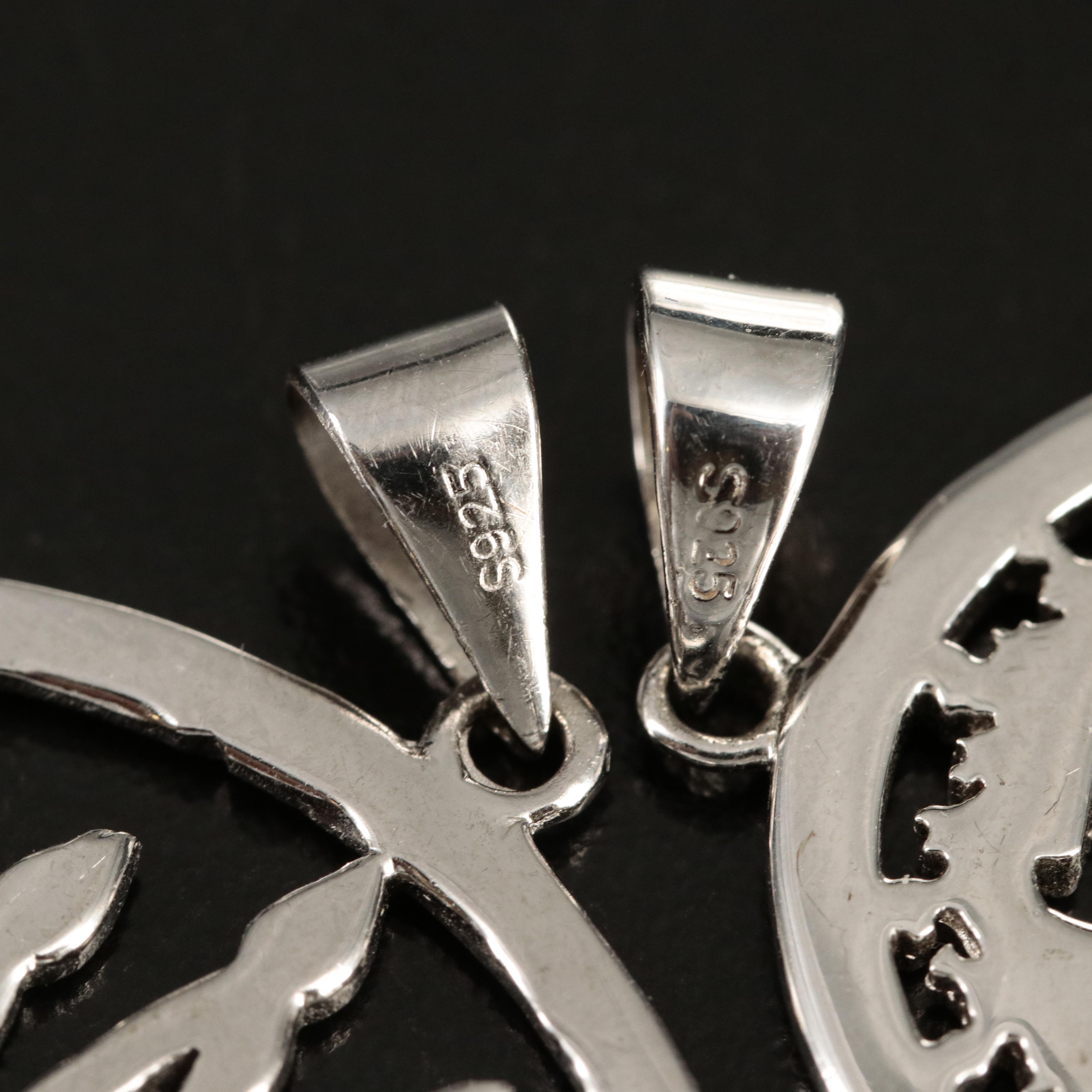 Hebrew Sterling Pendants Including Chai