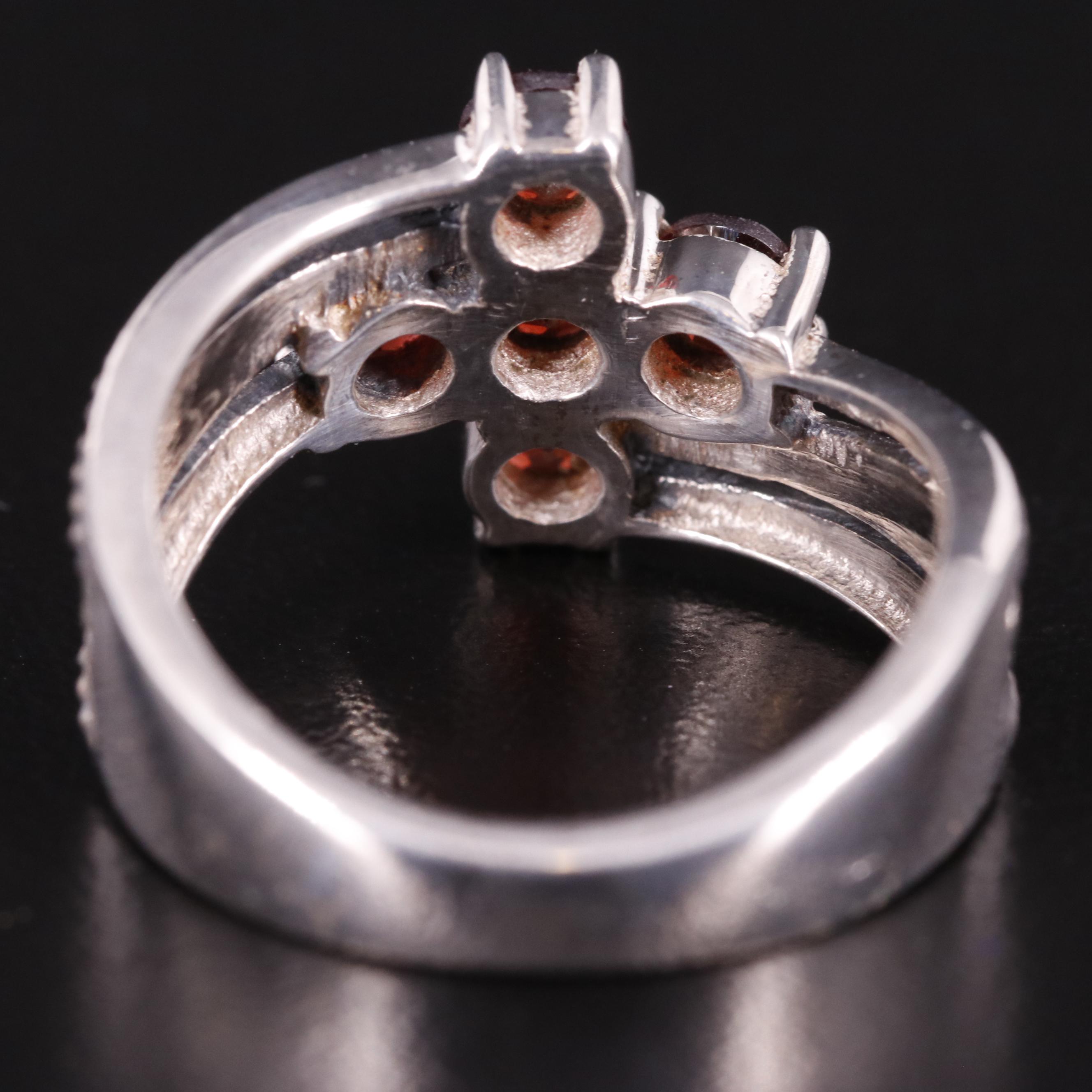 Sterling Garnet Bypass Ring