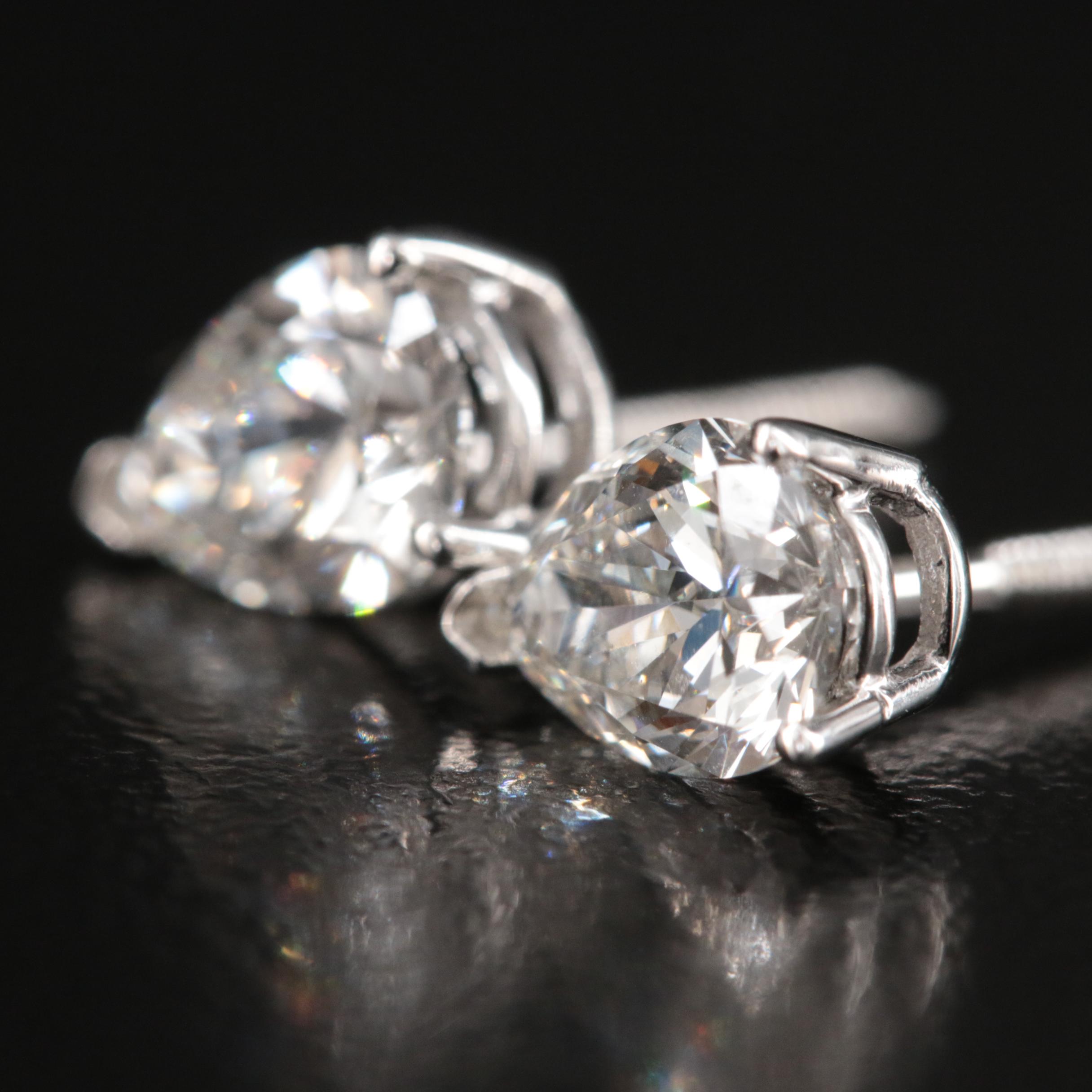 Platinum 1.47 CTW Lab Grown Stud Earrings