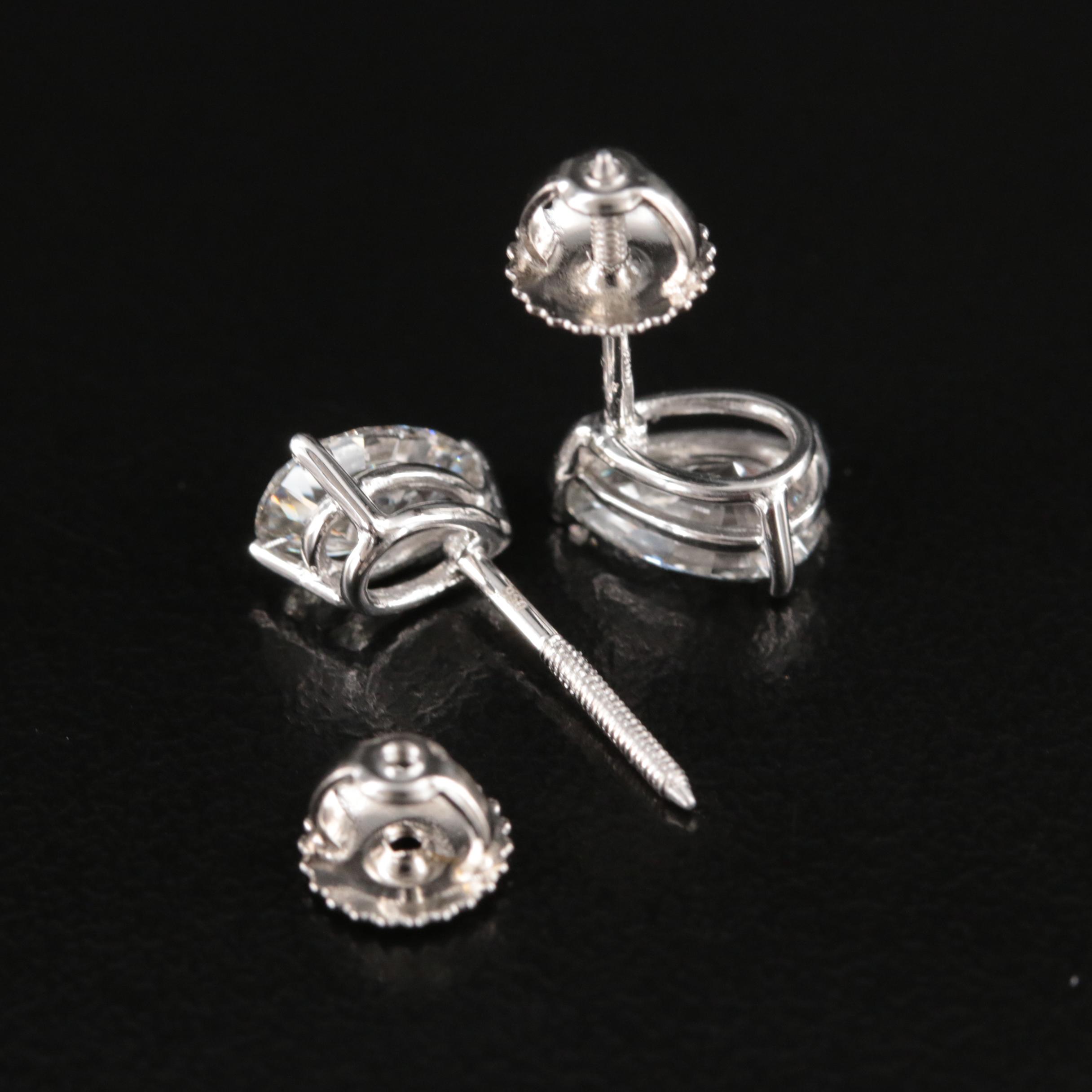 Platinum 1.47 CTW Lab Grown Stud Earrings