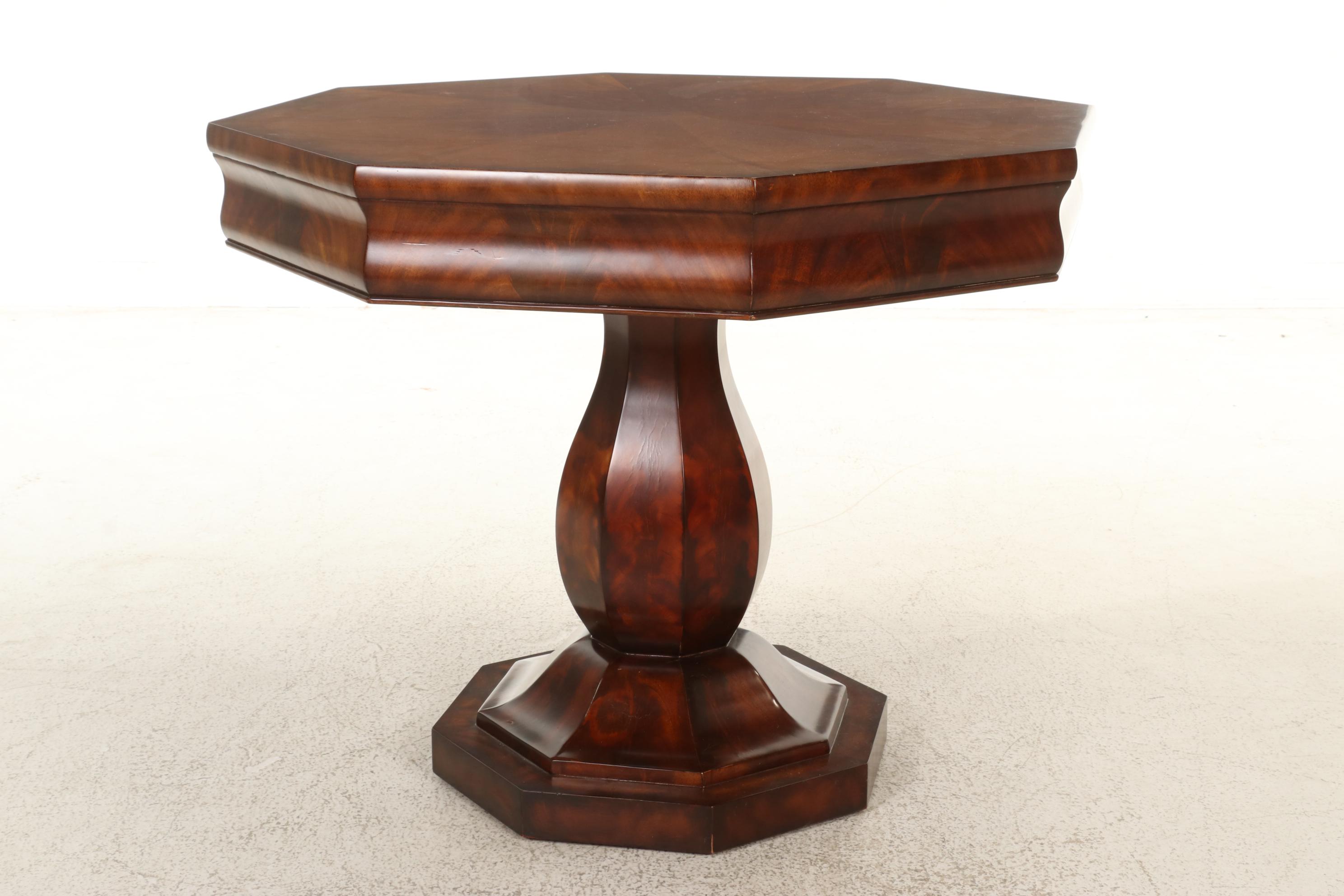 Henredon Biedermeier Style Mahogany-Veneered Octagonal Pedestal Table