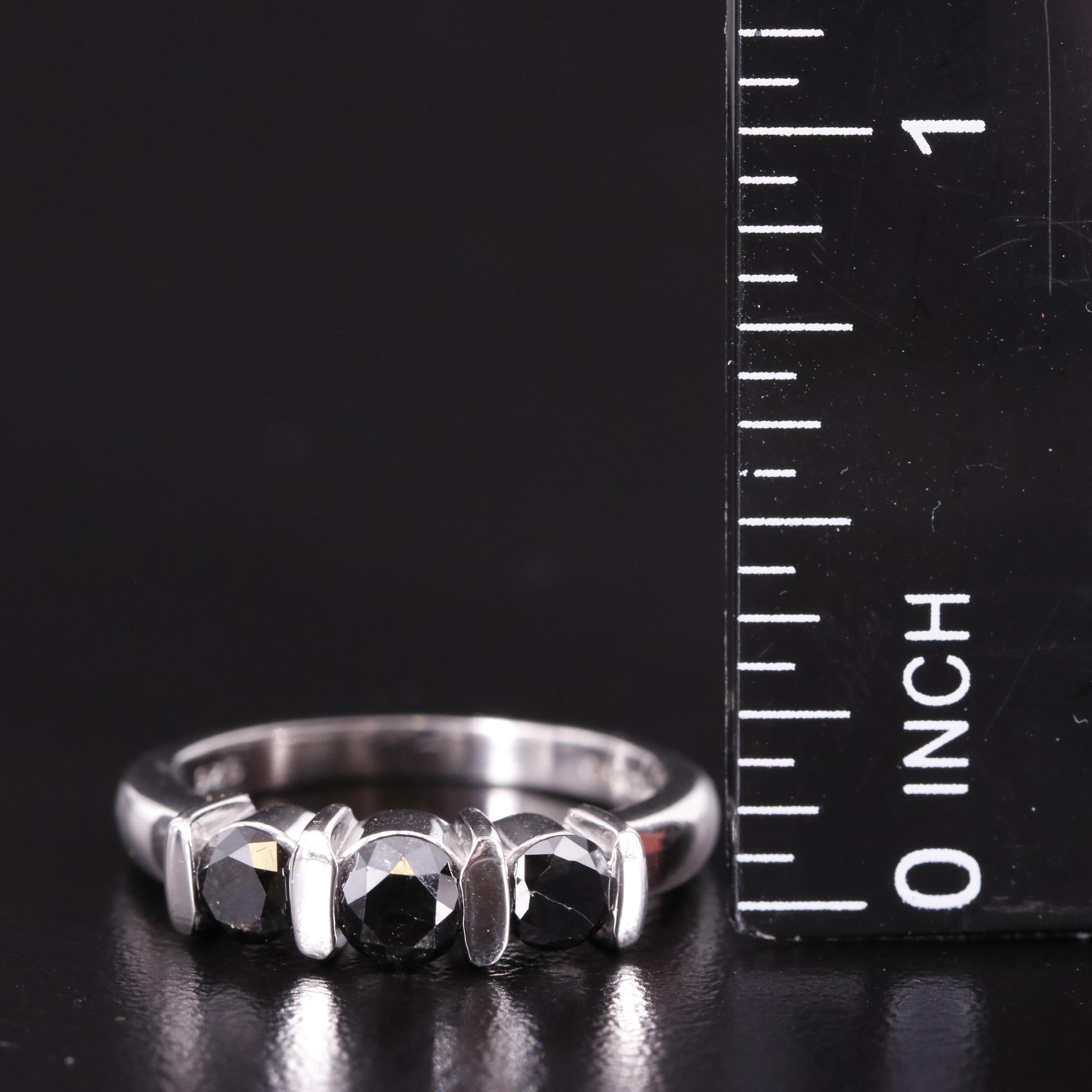 Sterling Three Stone Diamond Ring