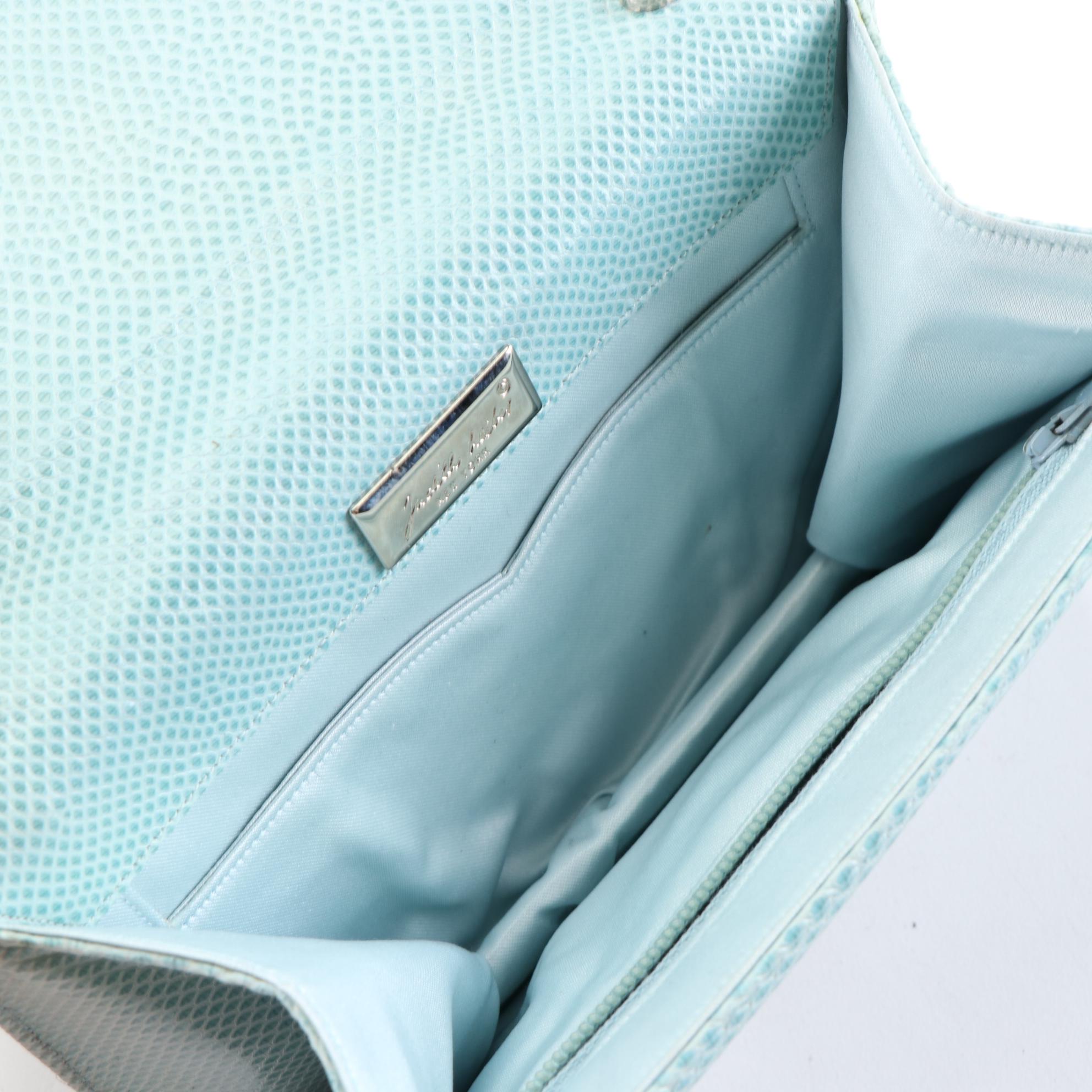 Judith Leiber Karung Skin Clutch Purse with Detachable Strap