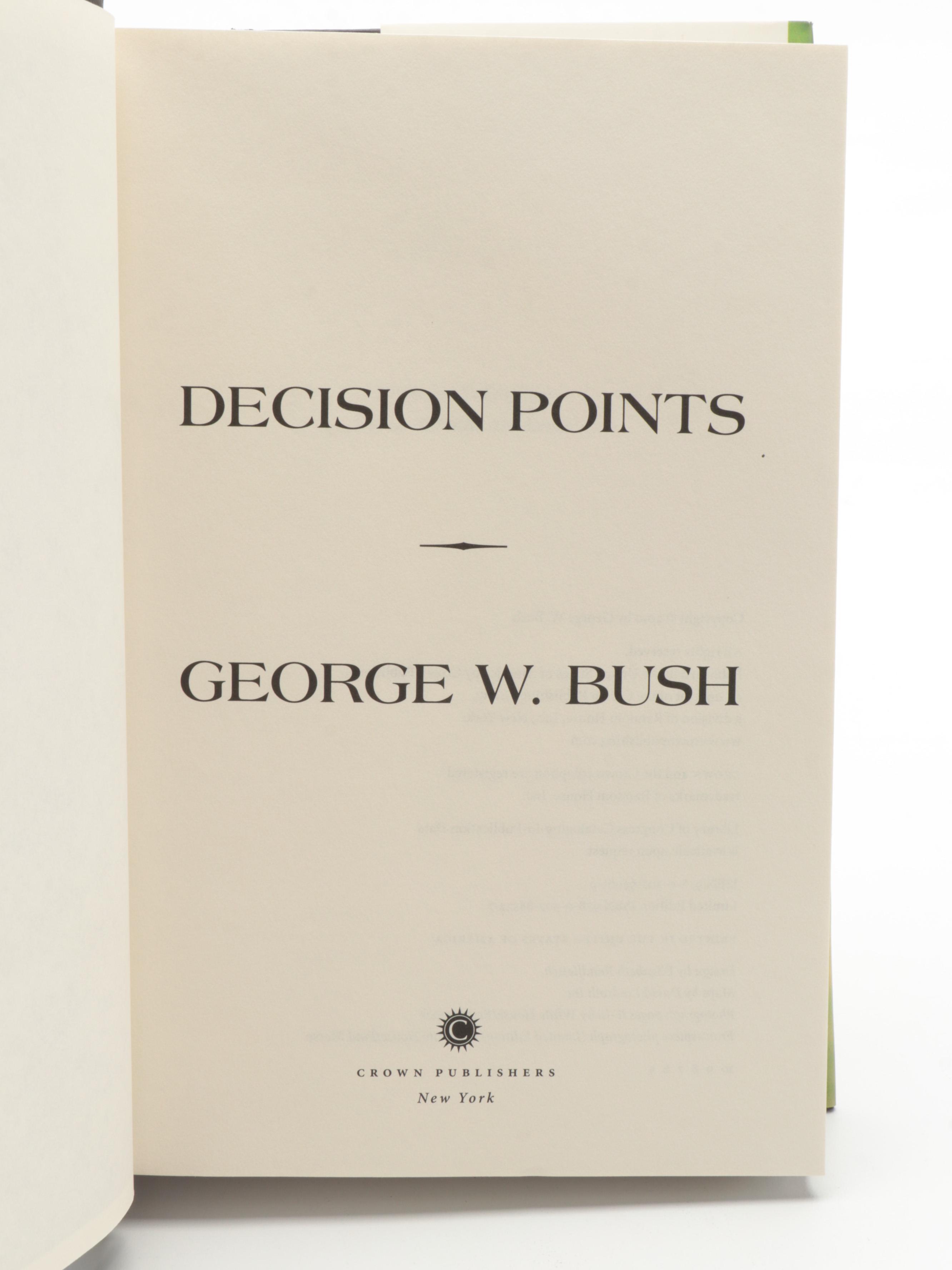 George W. Bush Signed "Decision Points" Hardcover Book