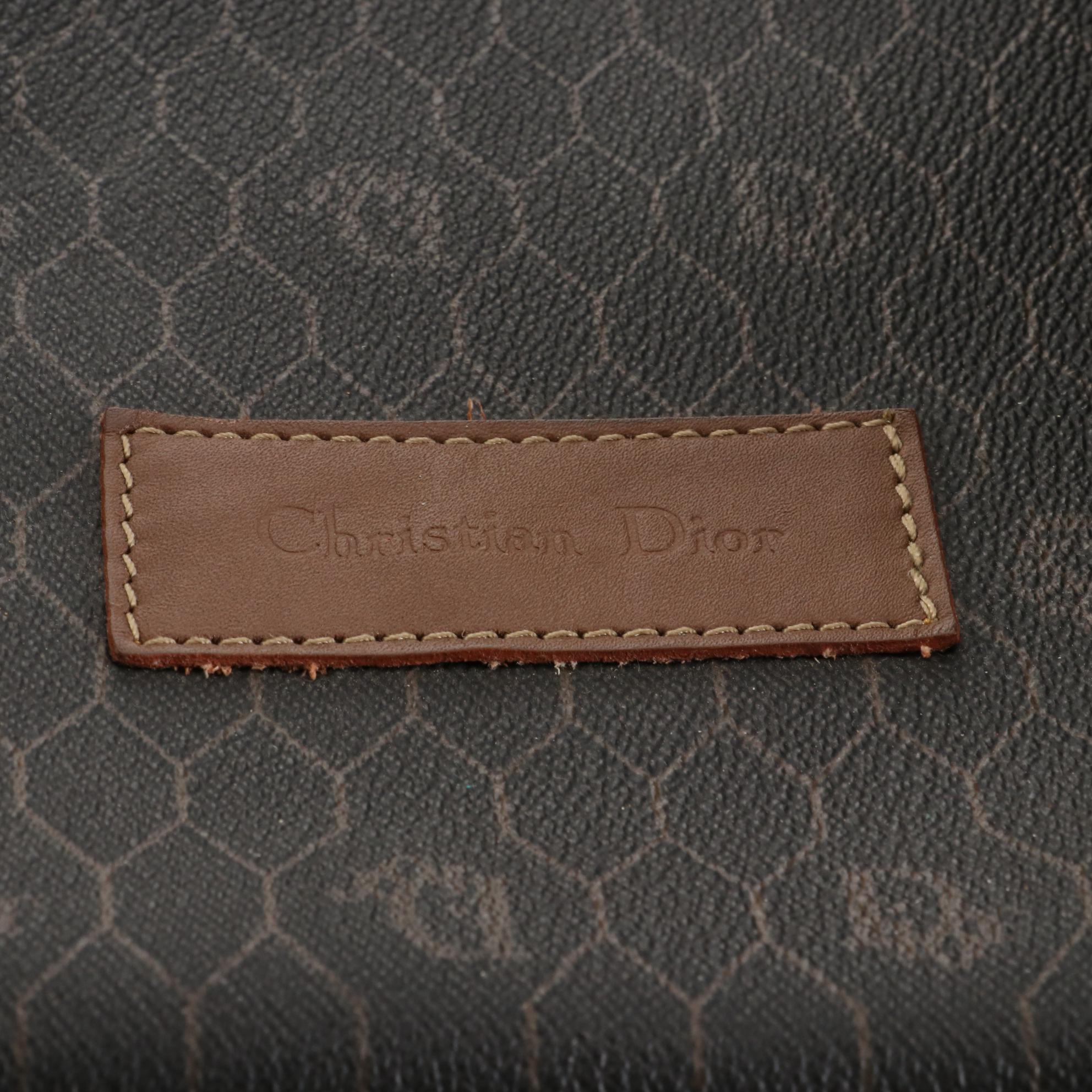 Christian Dior Boston Bag Duffel in Honeycomb Coated Canvas with Leather Trim