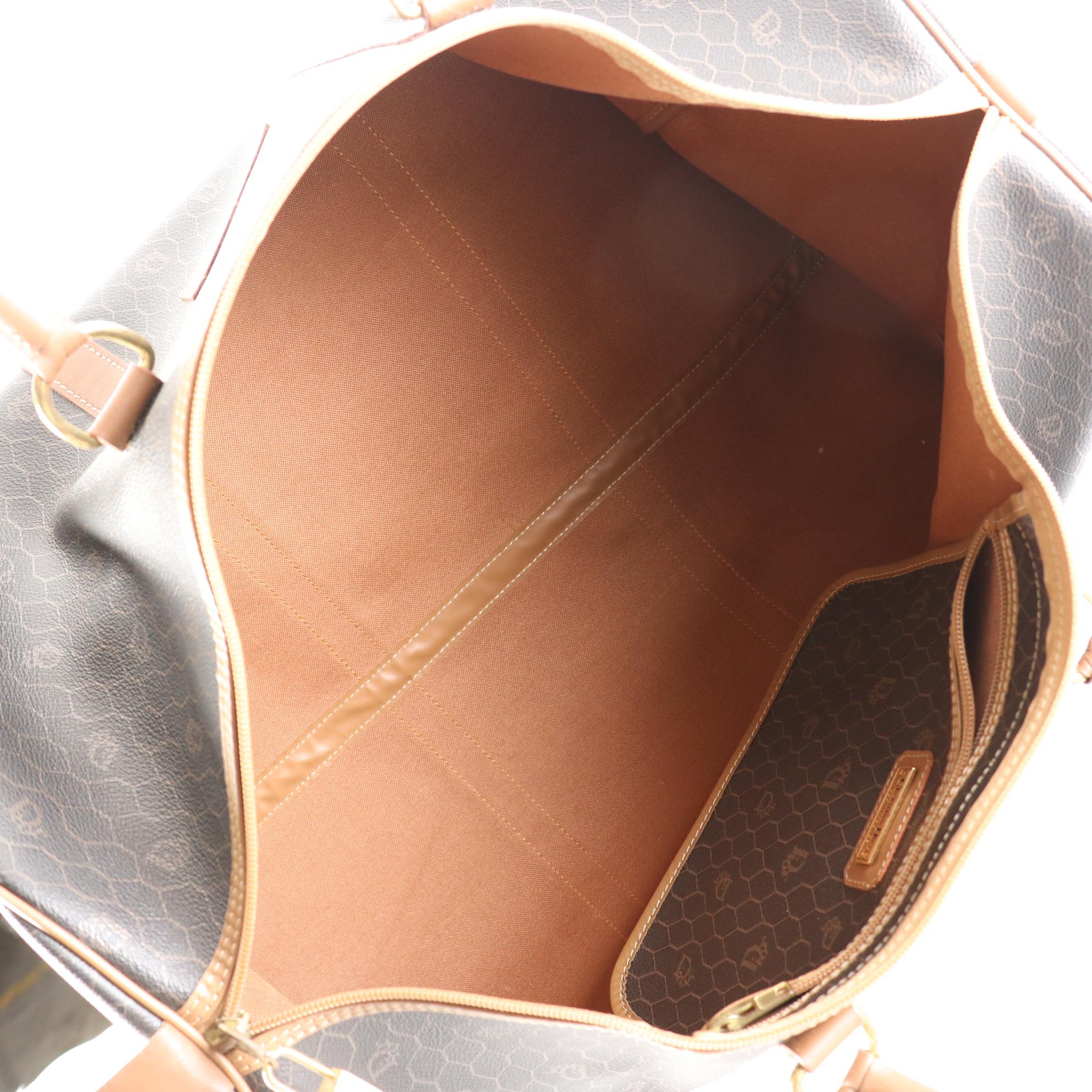 Christian Dior Boston Bag Duffel in Honeycomb Coated Canvas with Leather Trim