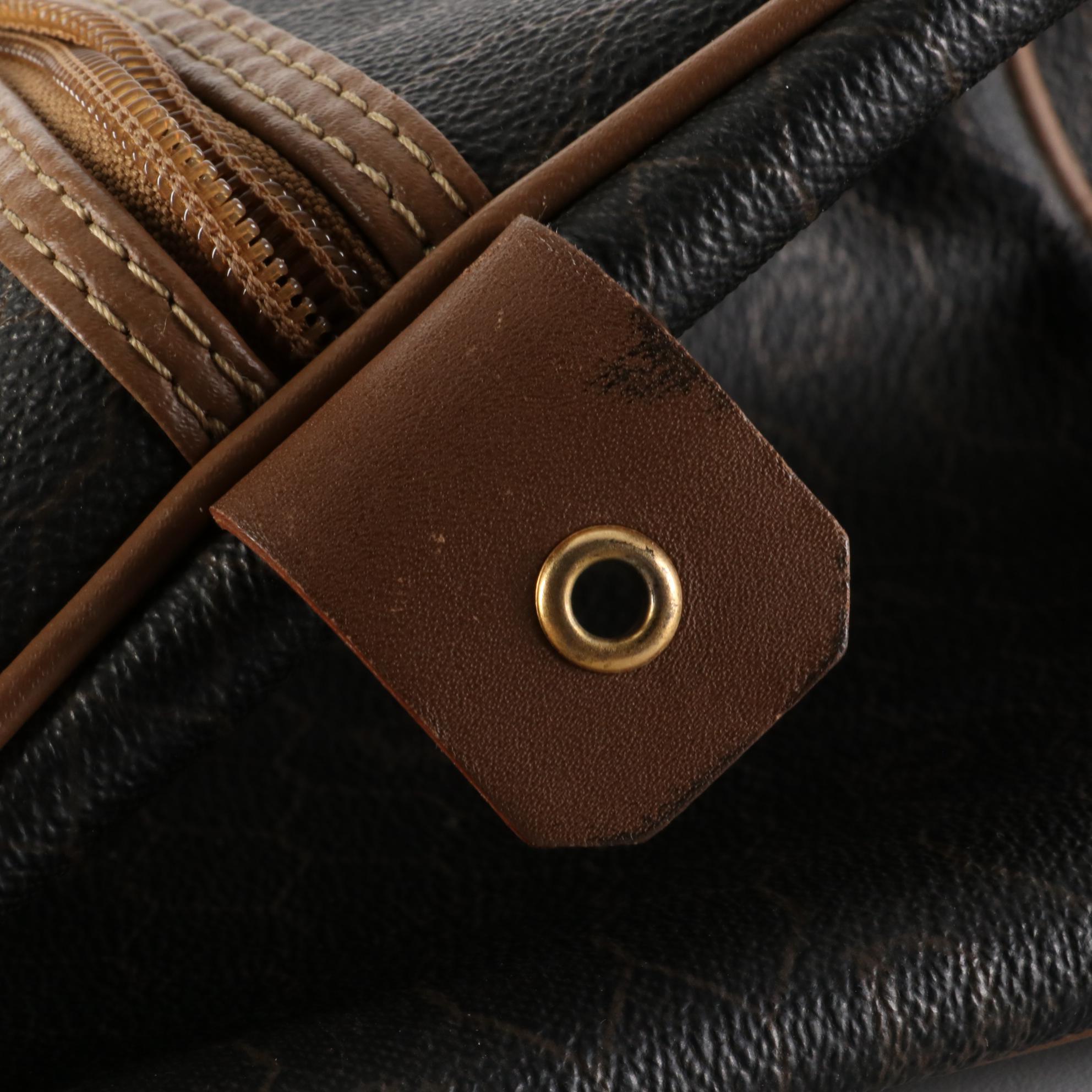 Christian Dior Boston Bag Duffel in Honeycomb Coated Canvas with Leather Trim