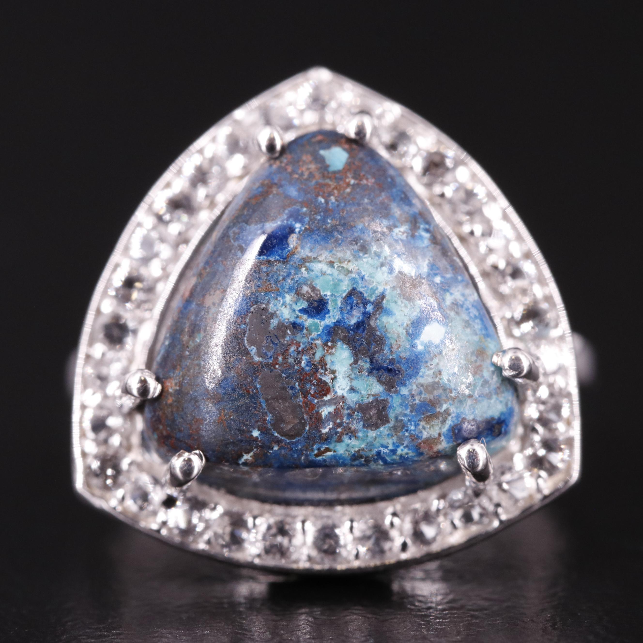 Sterling Jasper and White Topaz Ring