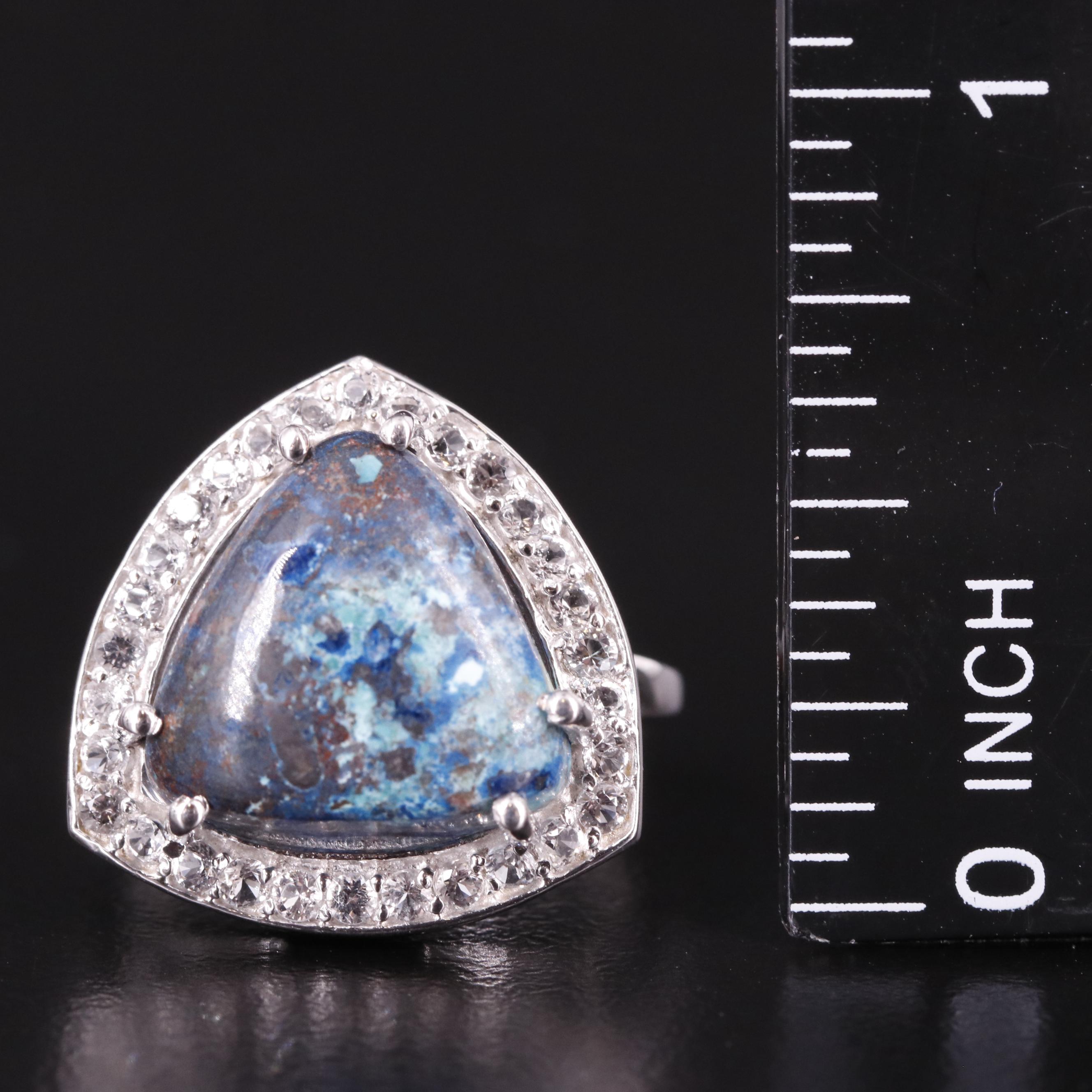 Sterling Jasper and White Topaz Ring