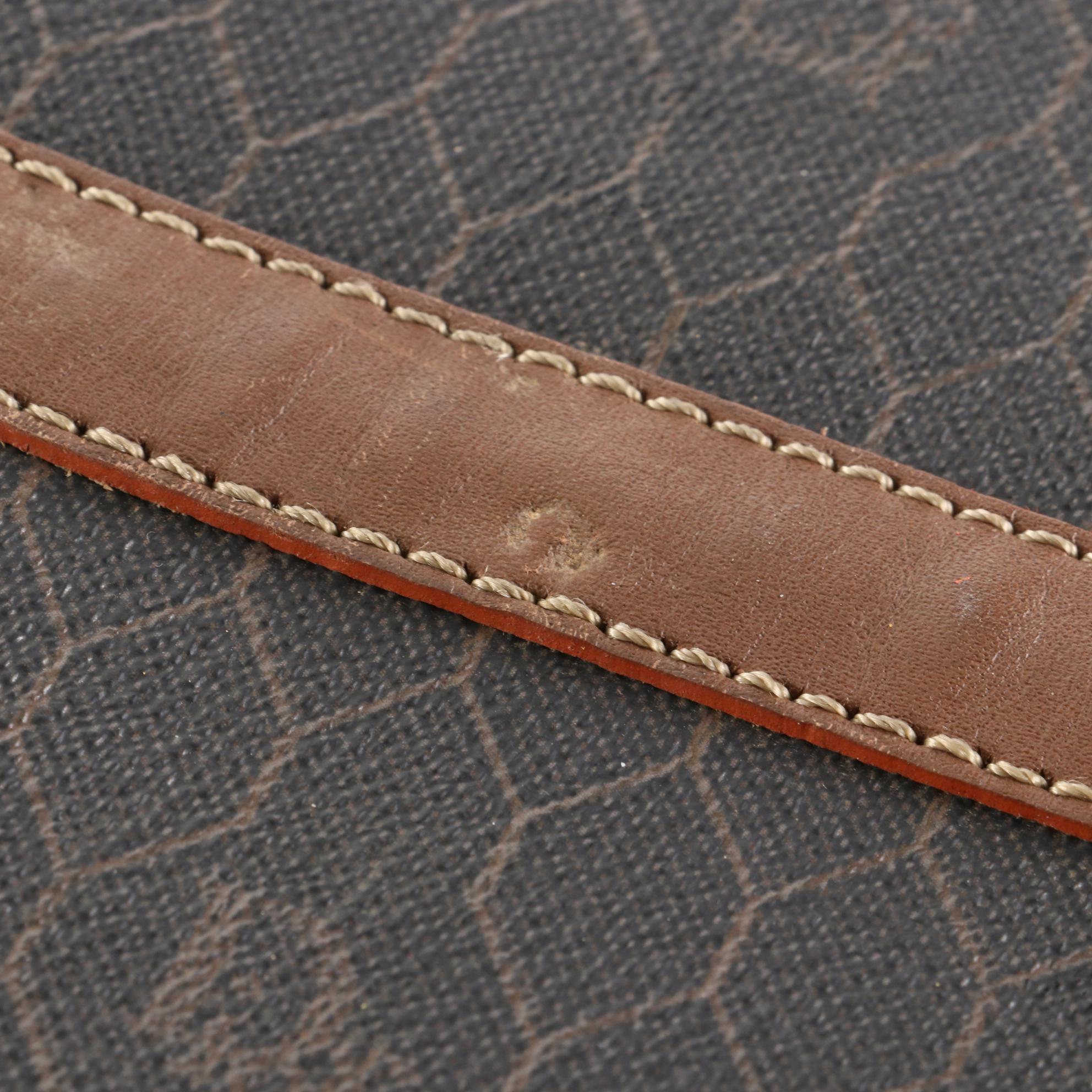 Christian Dior Boston Bag Duffel in Honeycomb Coated Canvas with Leather Trim