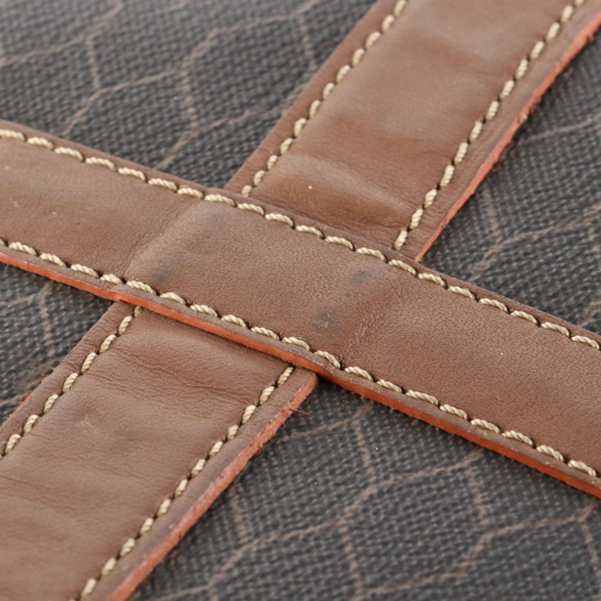 Christian Dior Boston Bag Duffel in Honeycomb Coated Canvas with Leather Trim