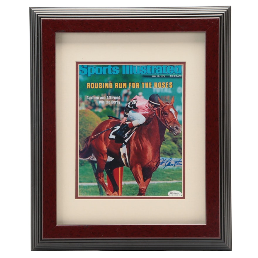 Steve Cauthen Signed Giclée in a Matted Frame