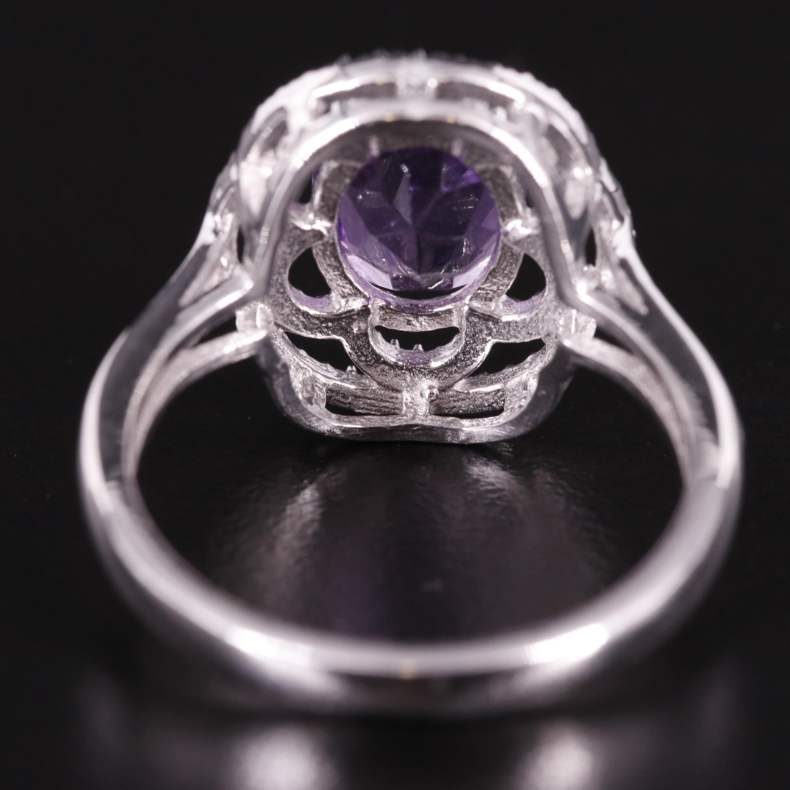 Sterling Amethyst Solitaire Ring