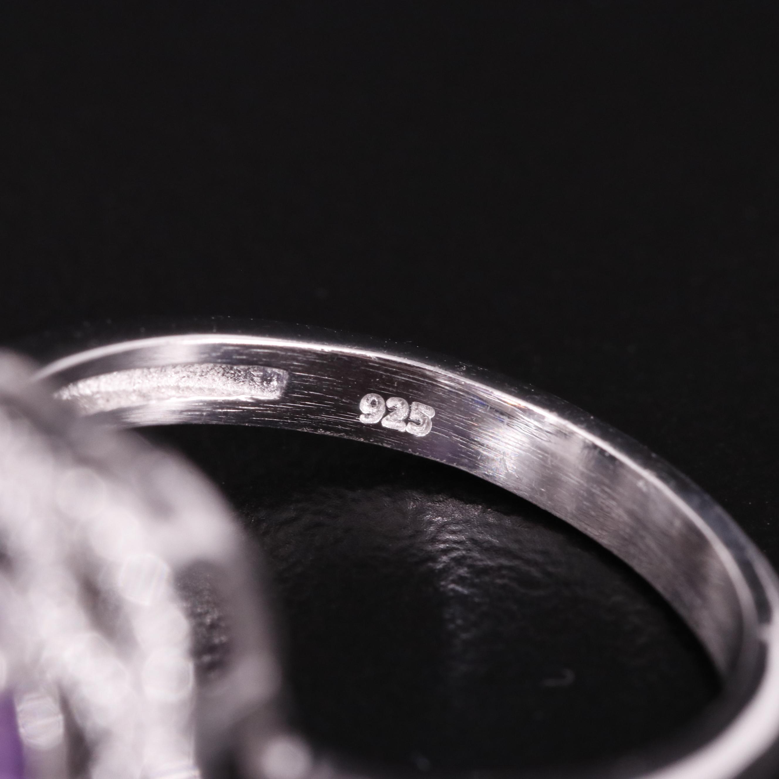 Sterling Amethyst Solitaire Ring