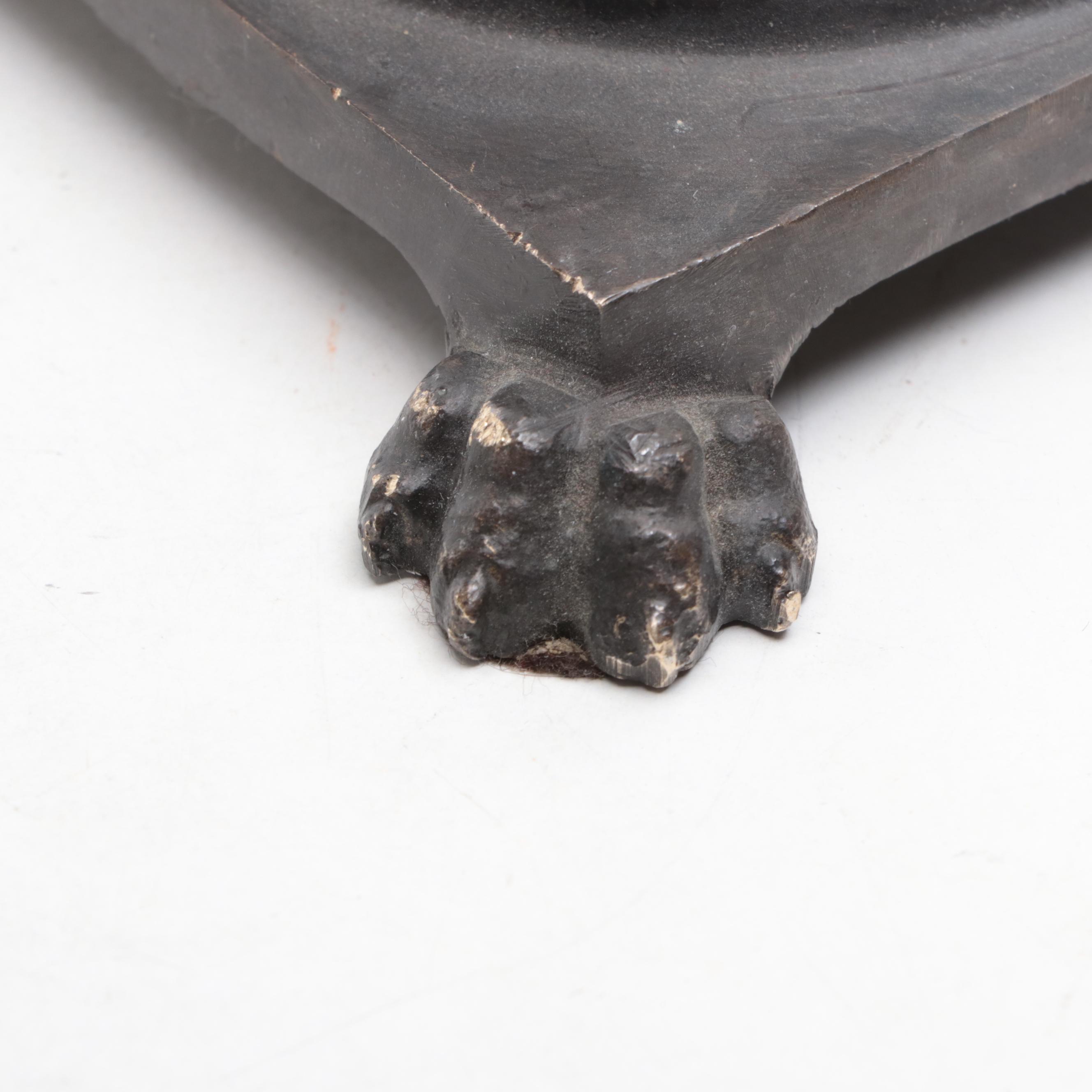 Neoclassical Style Metal Mounted Black Marble Candlestick Pair, 20th Century