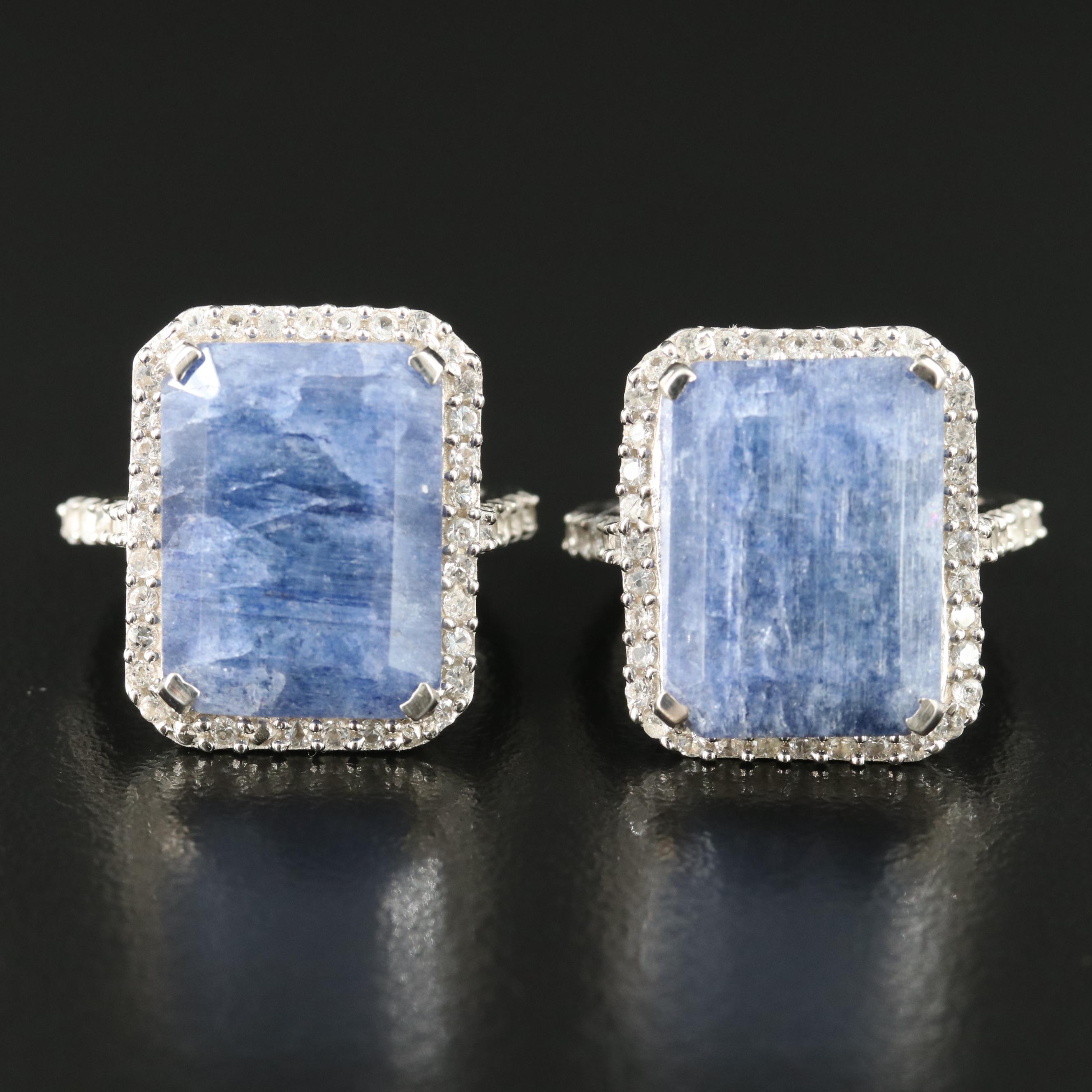 Sterling Beryl and White Topaz Rings