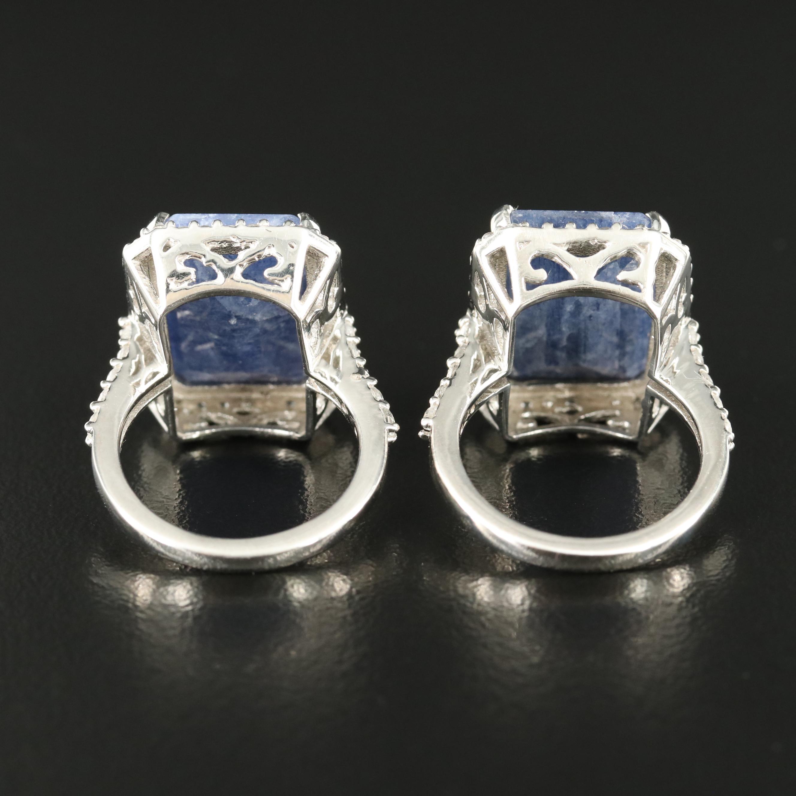 Sterling Beryl and White Topaz Rings
