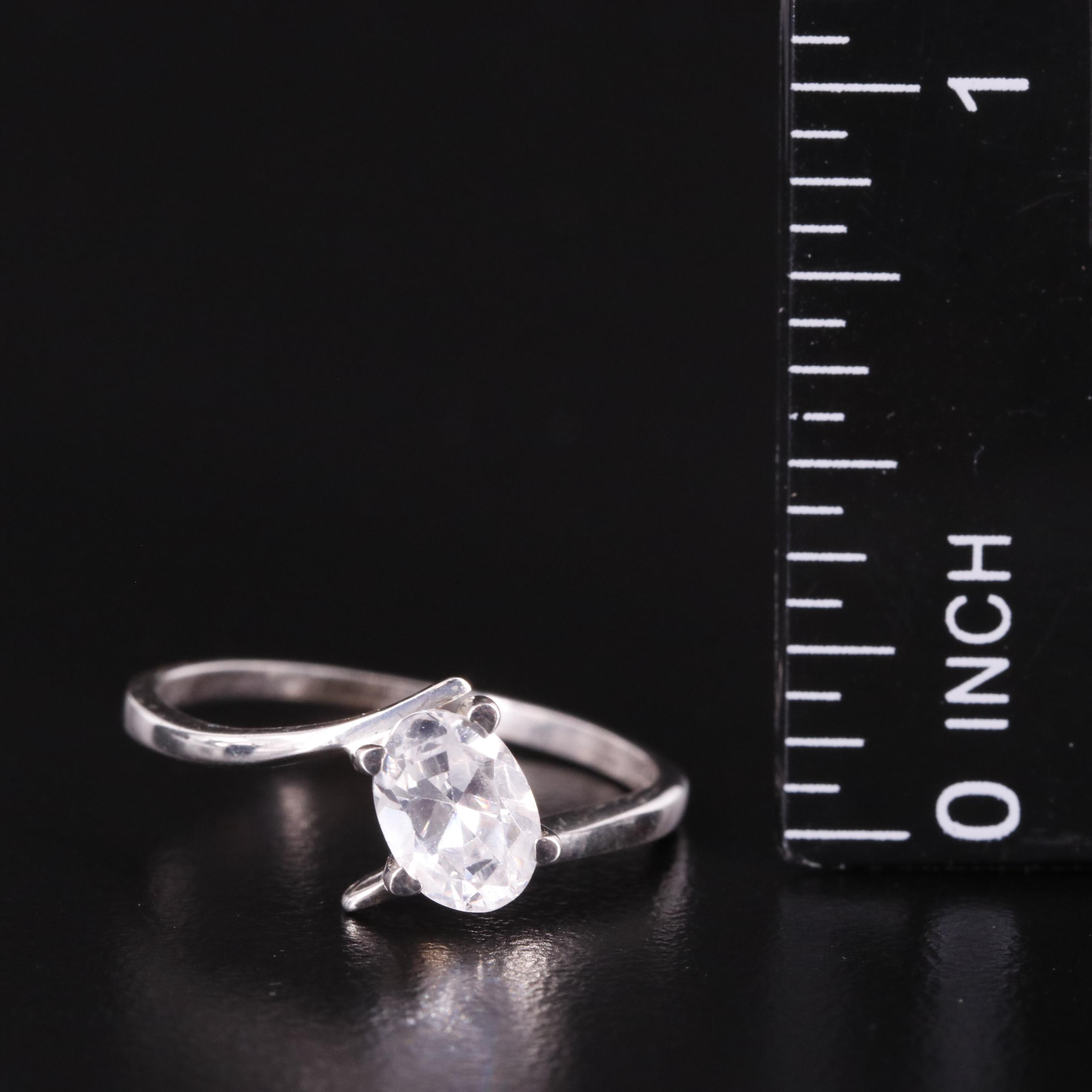 Cubic Zirconia Solitaire Bypass Ring