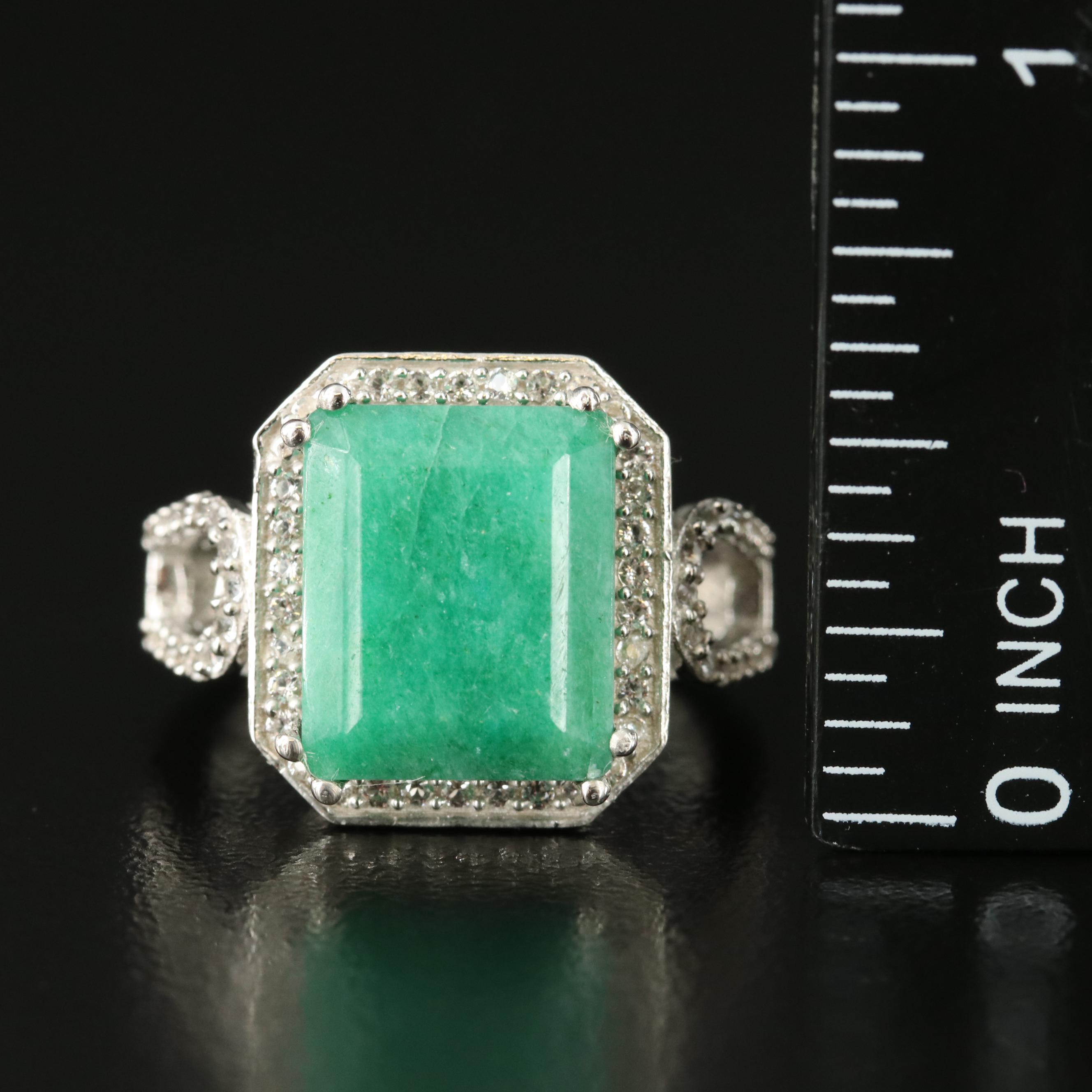 Sterling Beryl and White Topaz Ring Grouping