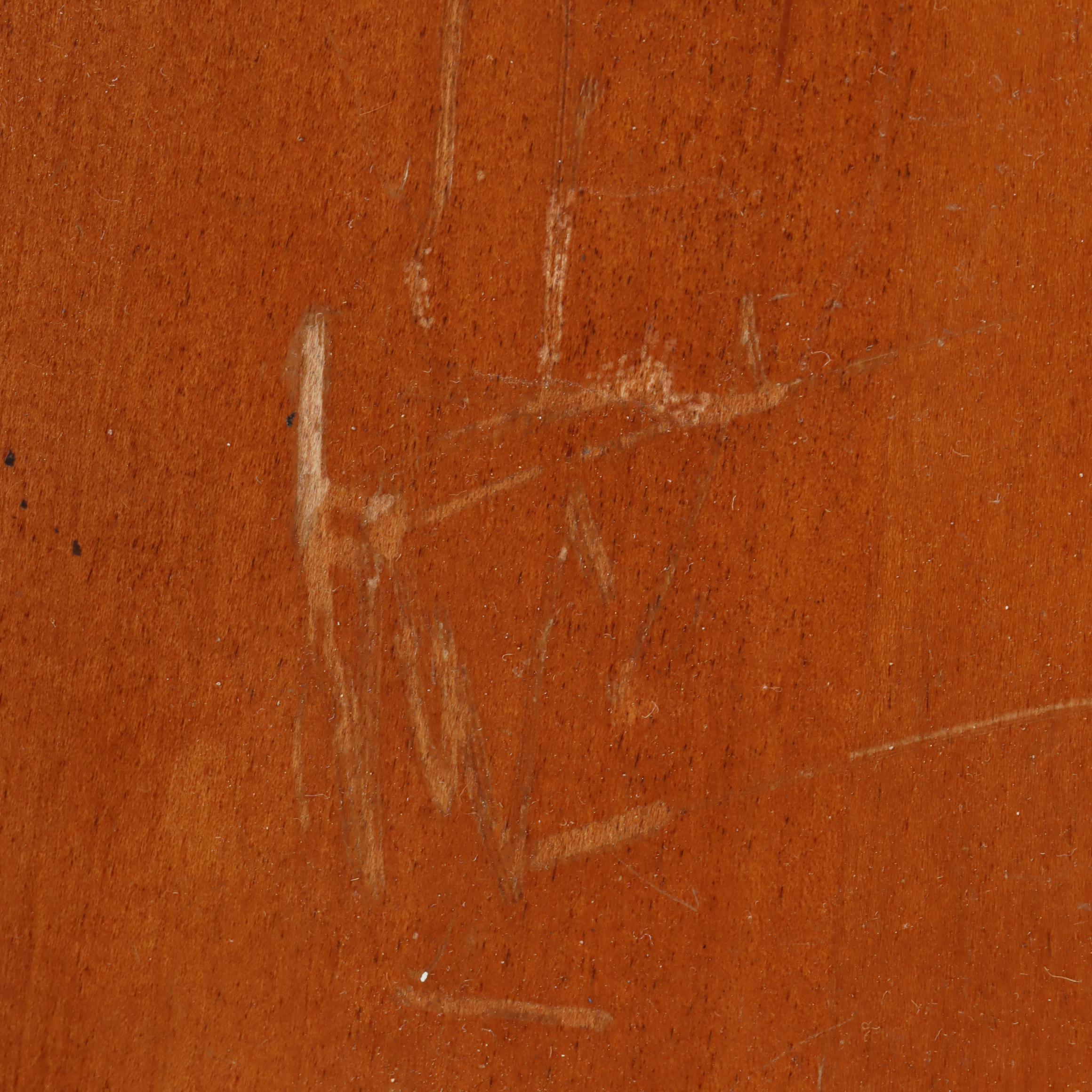 American Colonial Style Maple Vanity Table and Stool, Mid-20th Century
