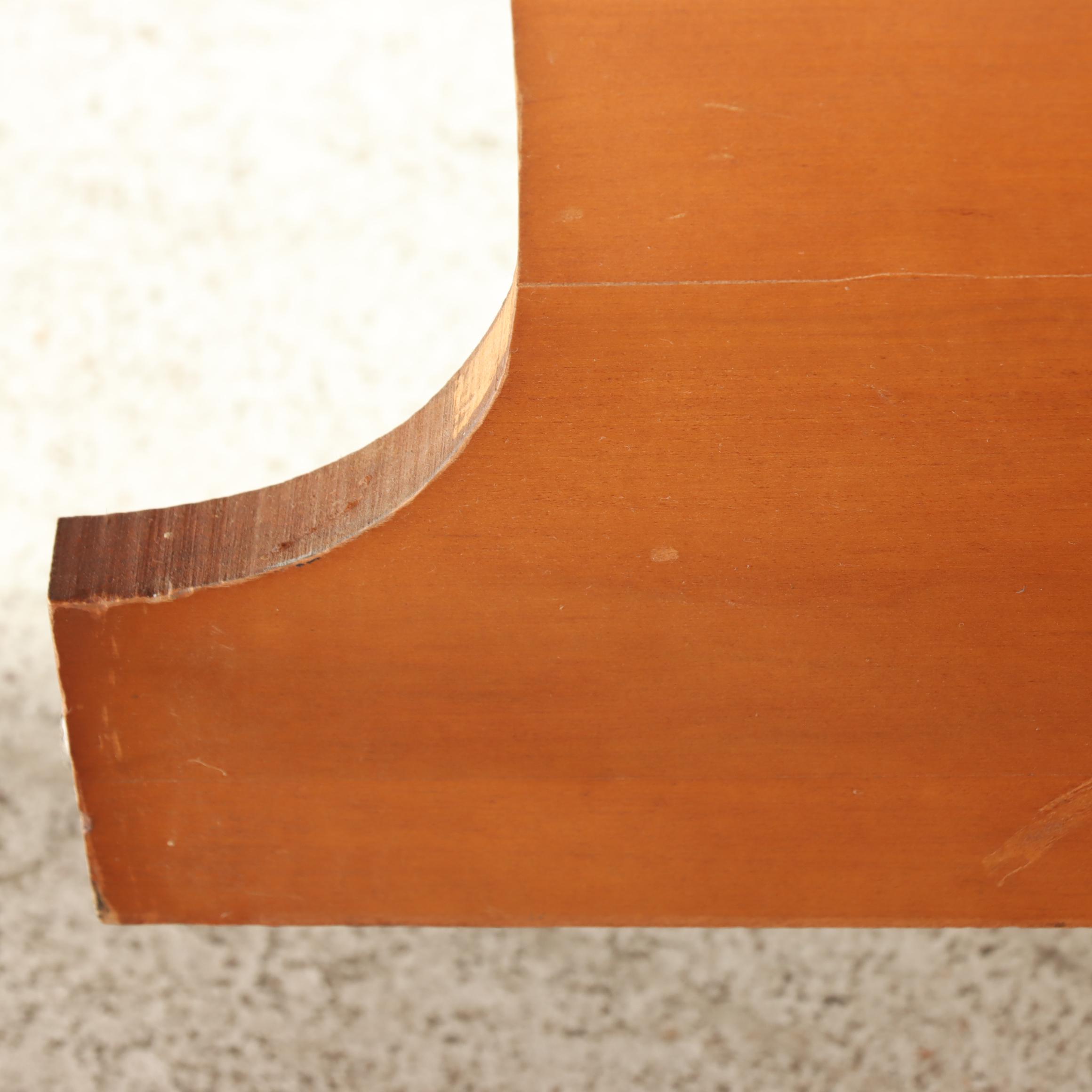 American Colonial Style Maple Vanity Table and Stool, Mid-20th Century