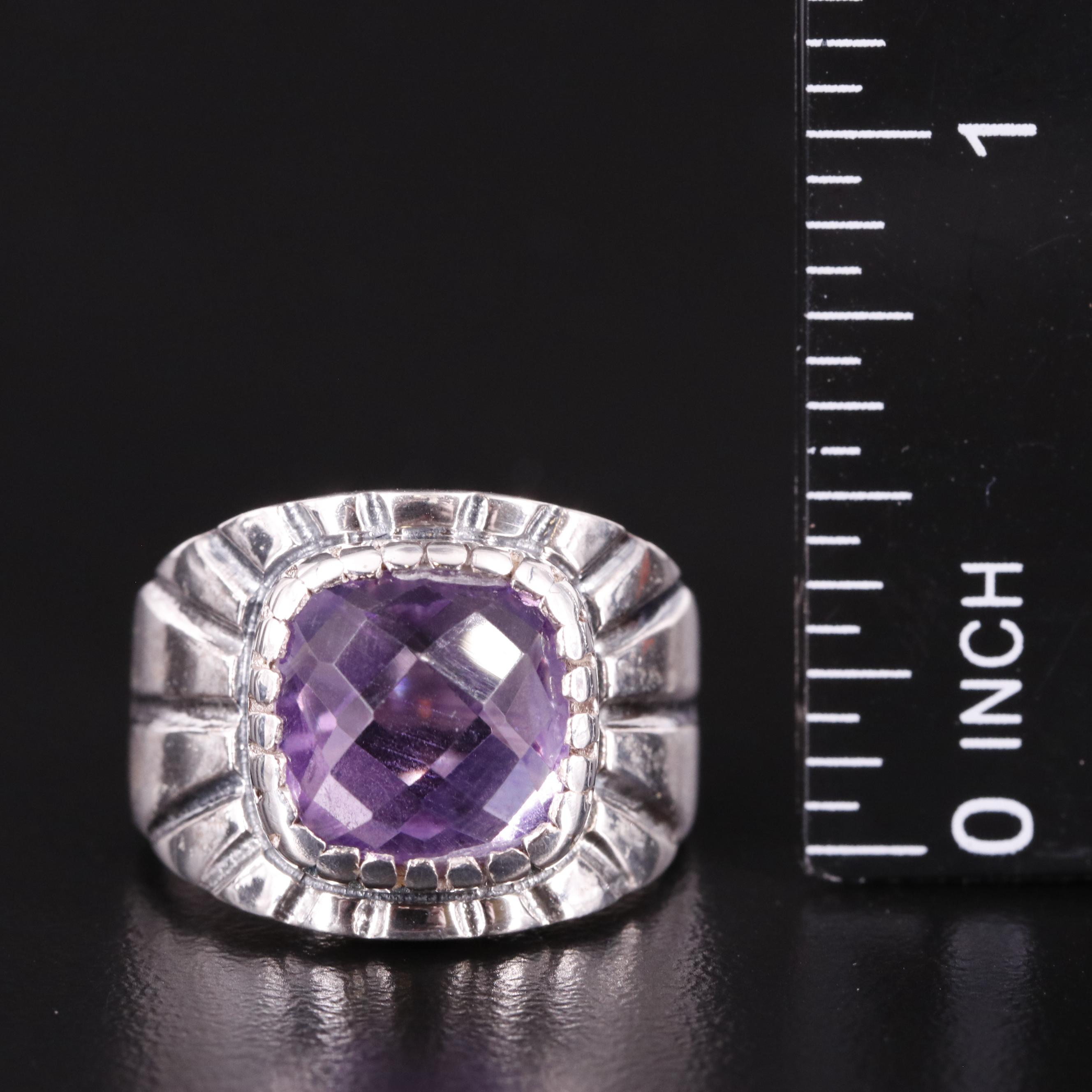 Sterling Amethyst Solitaire Ring
