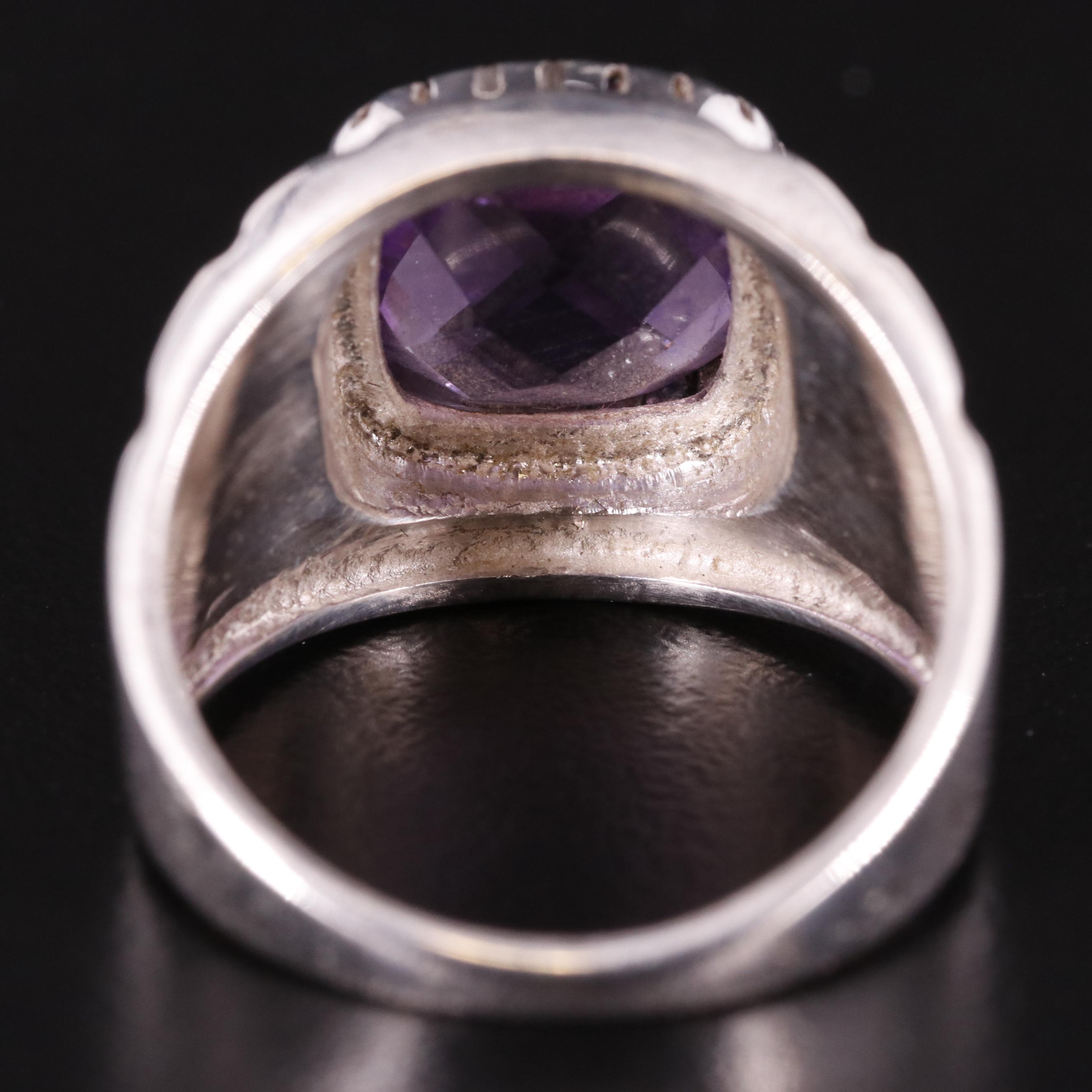 Sterling Amethyst Solitaire Ring