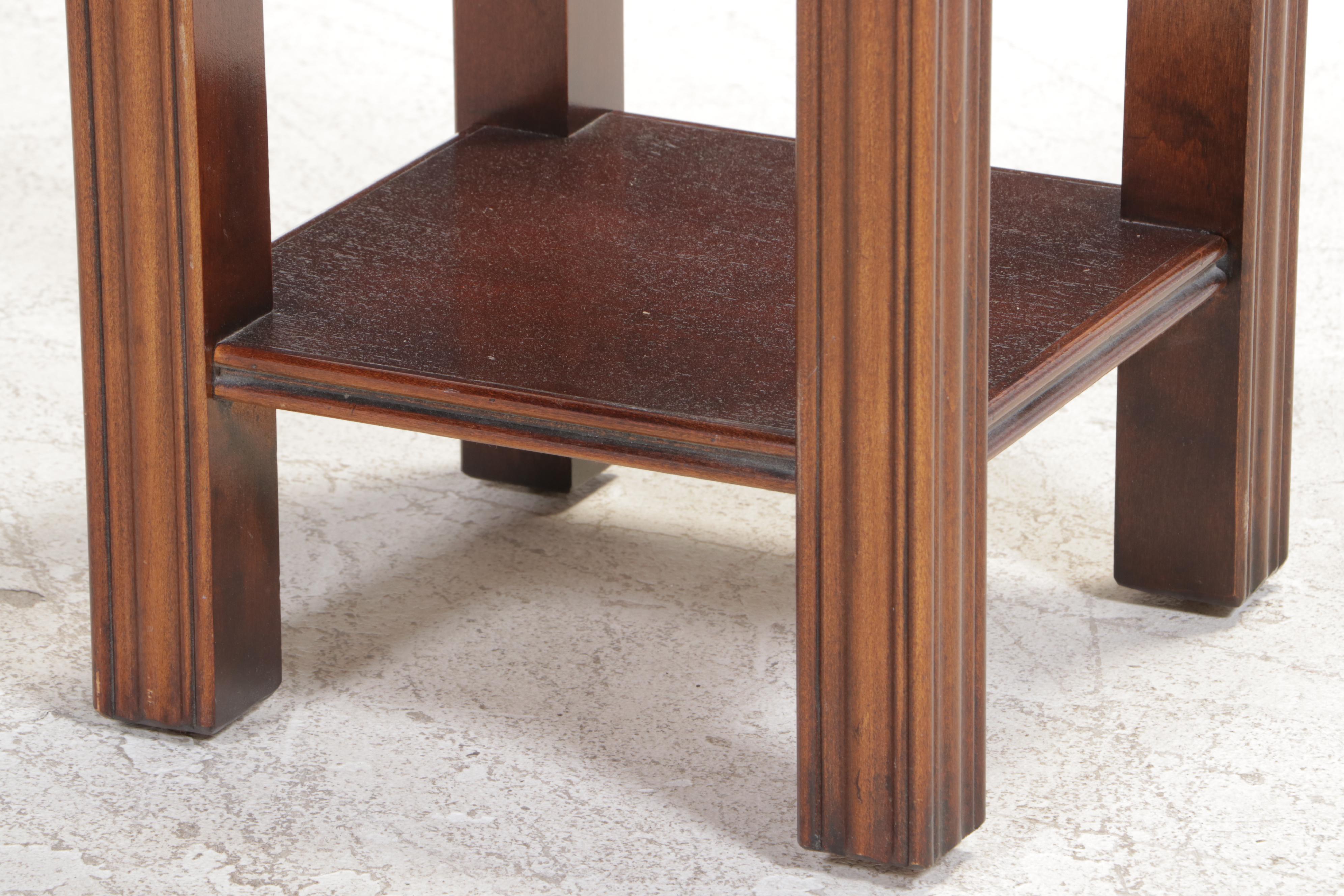 Lane Furniture Chippendale Style Plant Stand with Cherry-Stained Pedestal Stand