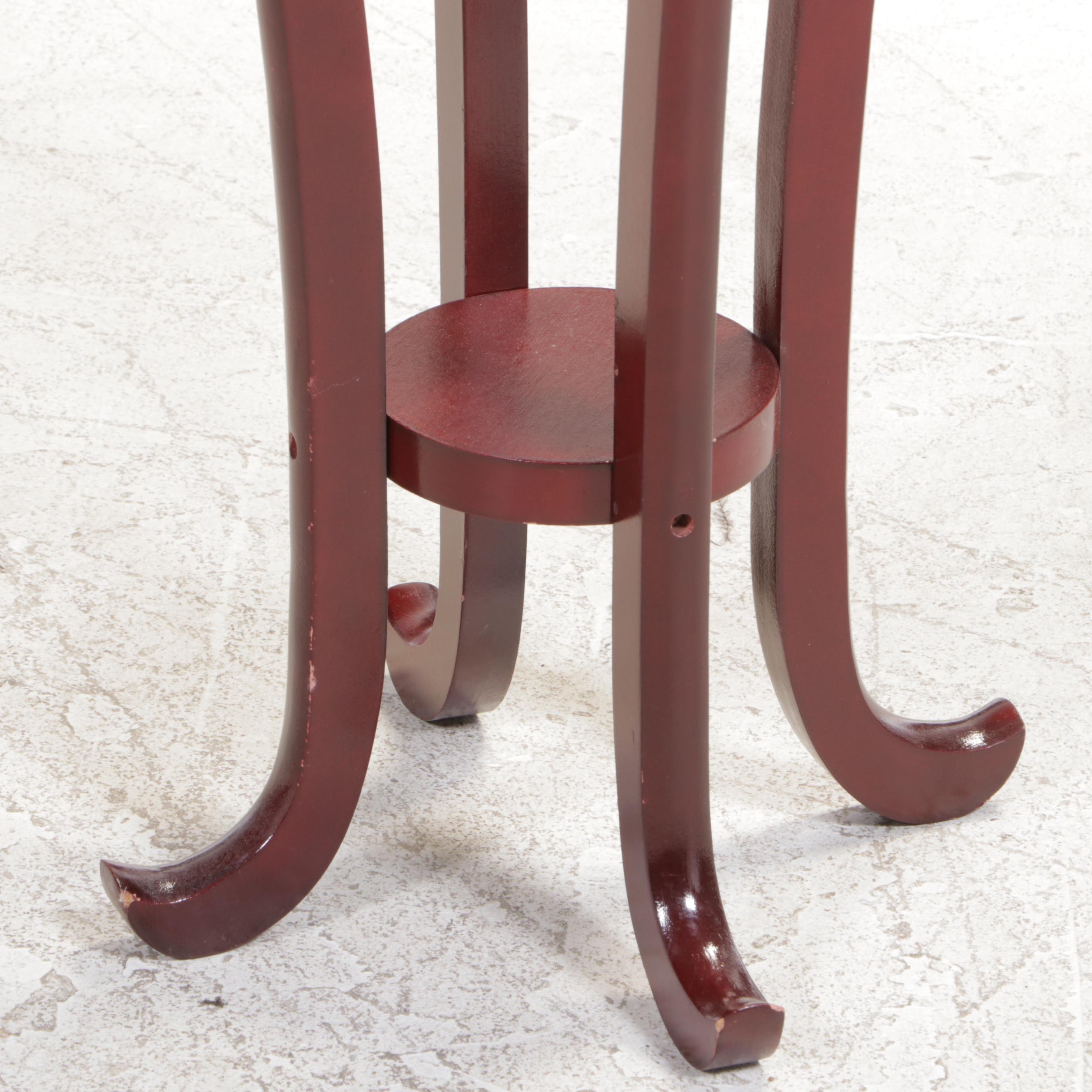 Lane Furniture Chippendale Style Plant Stand with Cherry-Stained Pedestal Stand
