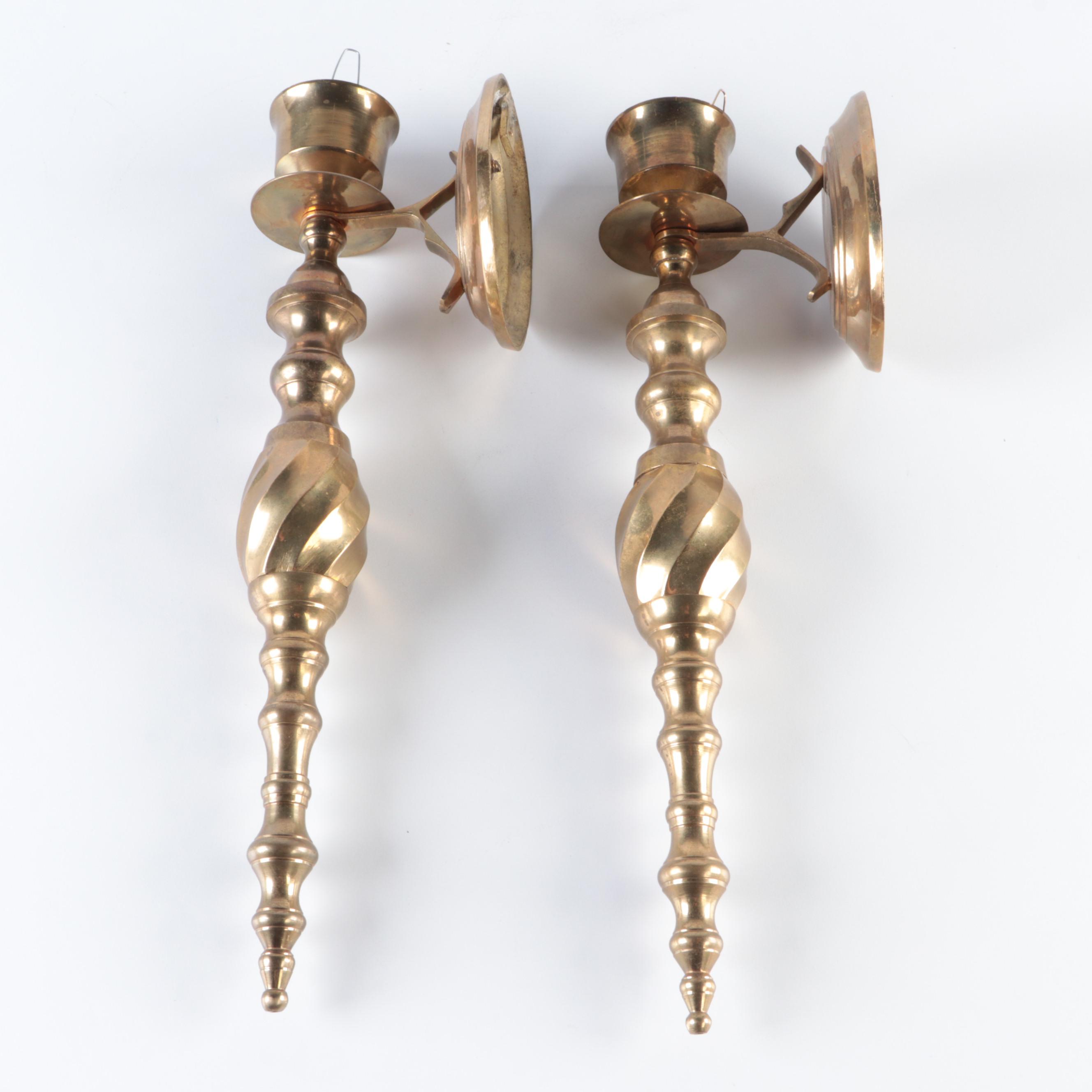 Liard LTD. Brass Miniature Hanging Planter with Brass Wall Sconces