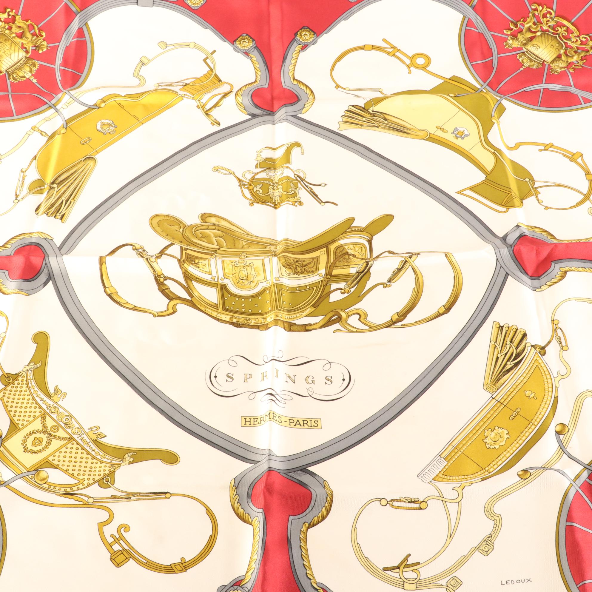 Hermès "Springs" Scarf 90 in Silk Twill