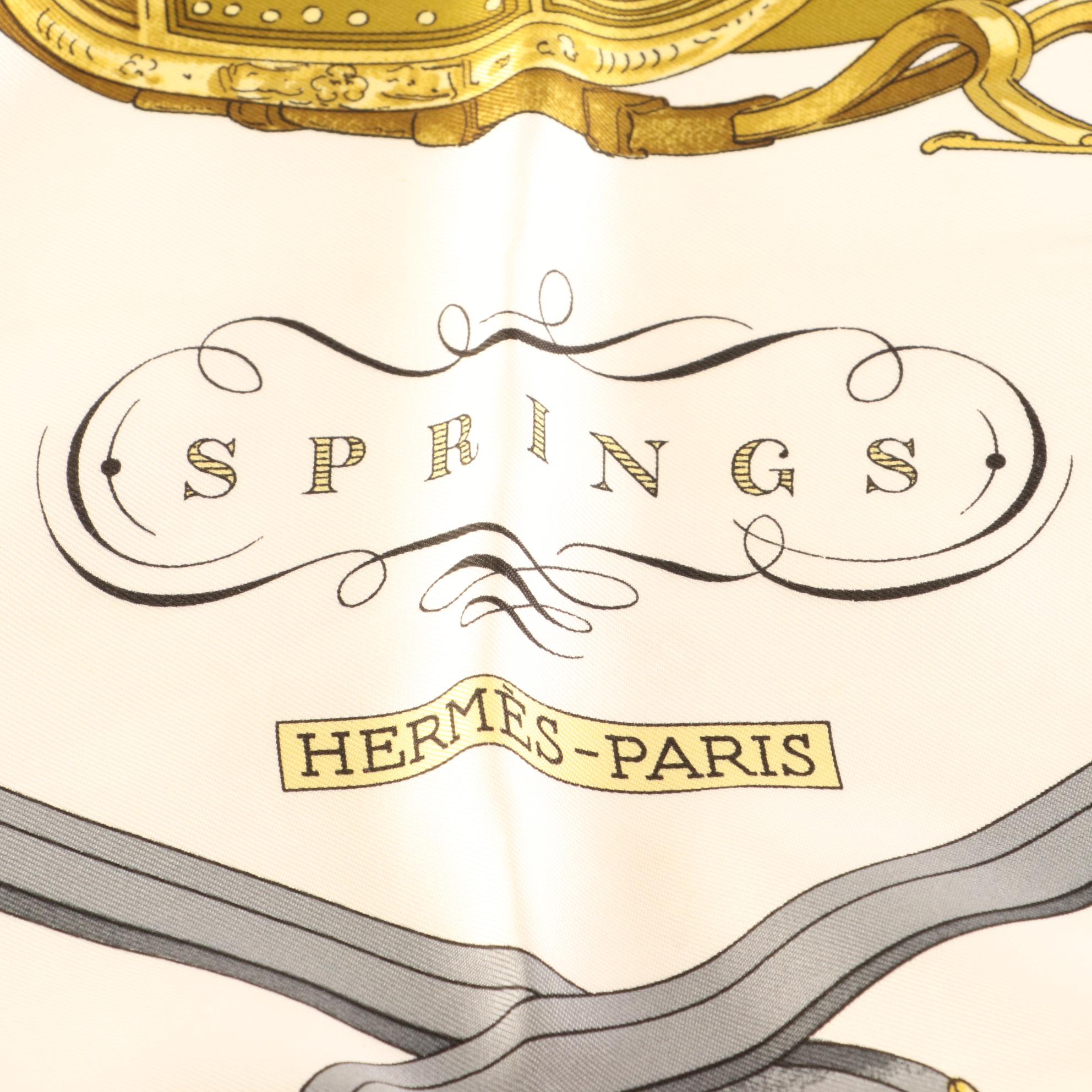 Hermès "Springs" Scarf 90 in Silk Twill