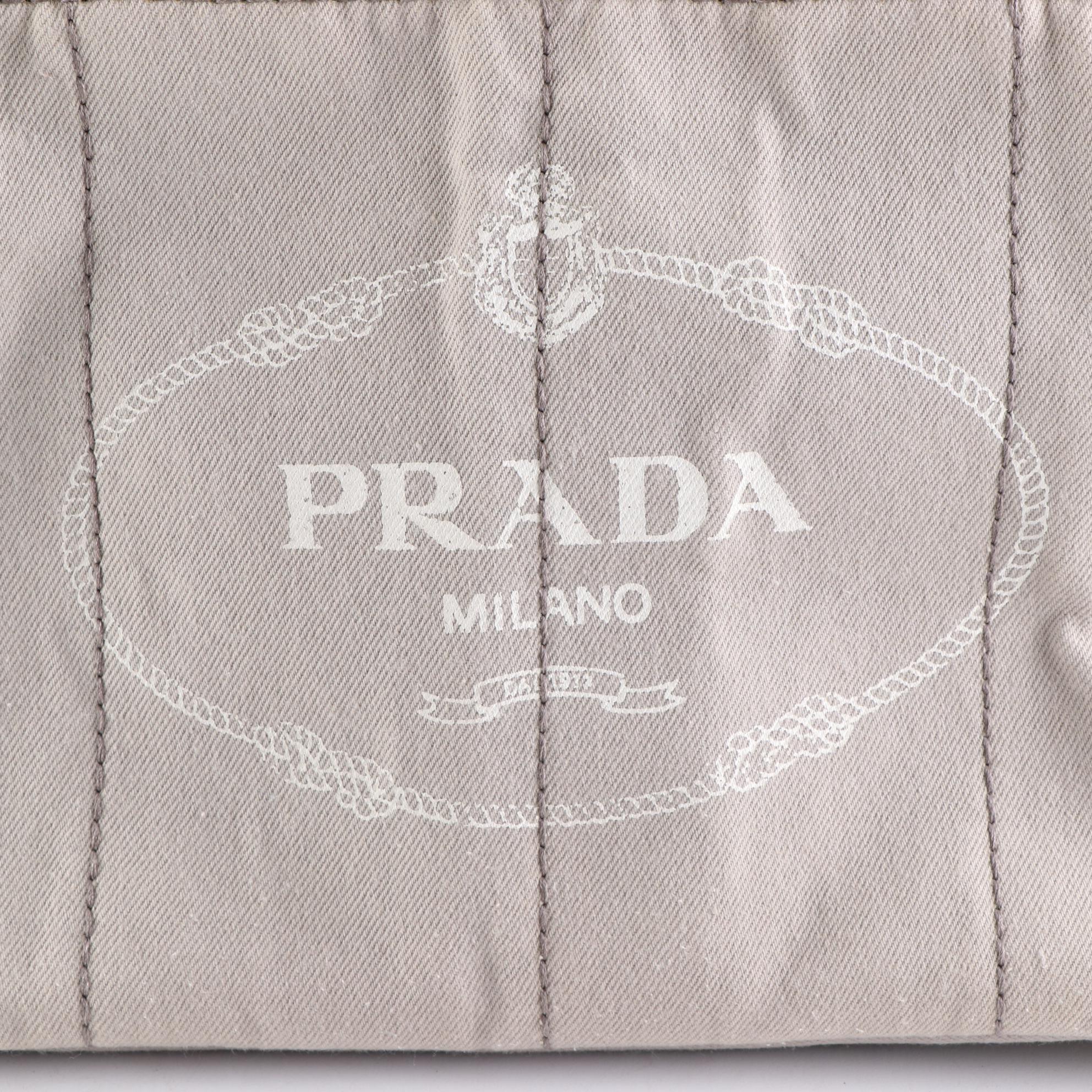 Prada Canapa Logo Large Canvas Tote Bag
