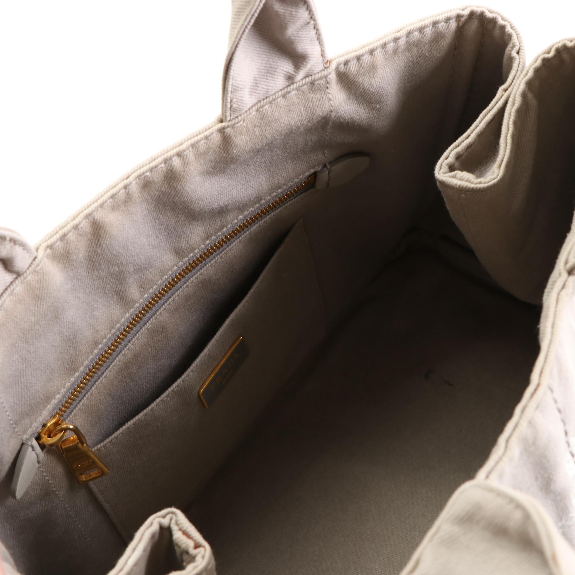 Prada Canapa Logo Large Canvas Tote Bag