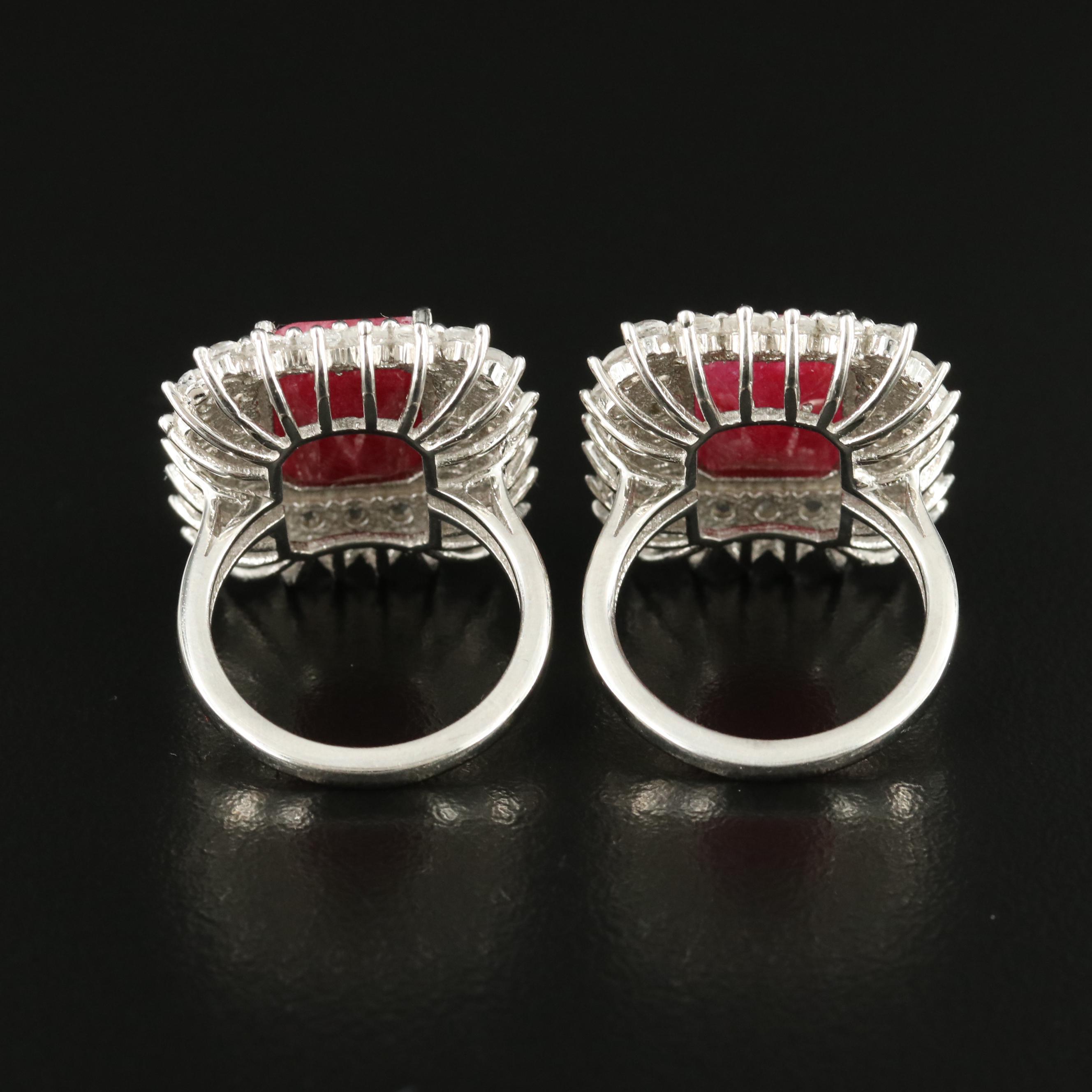 Sterling Beryl and White Topaz Rings