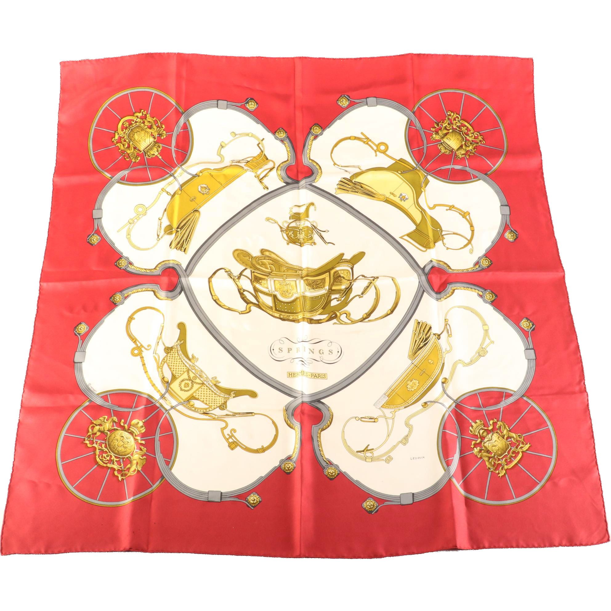 Hermès "Springs" Scarf 90 in Silk Twill