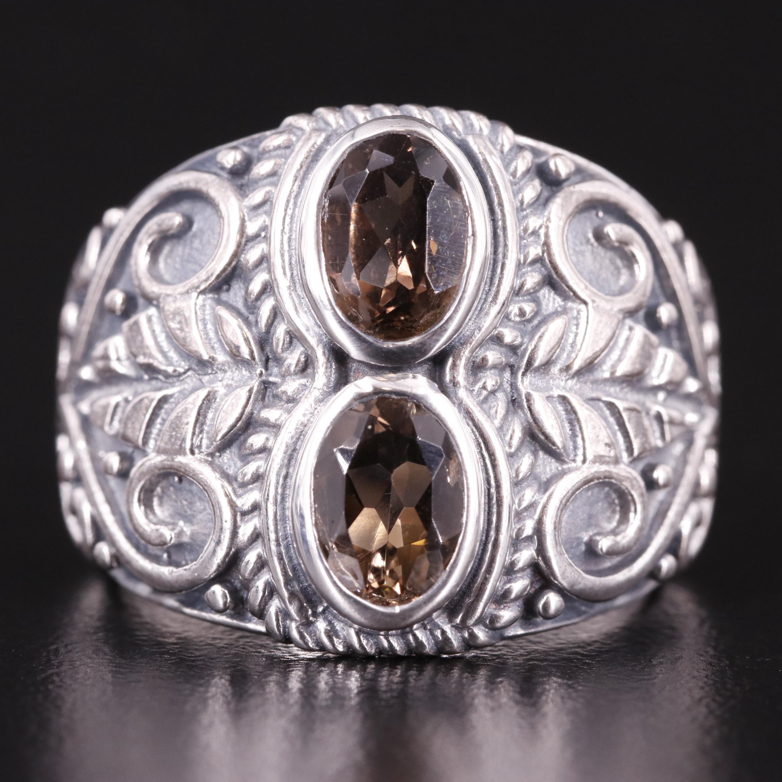 Sterling Smoky Quartz Ring